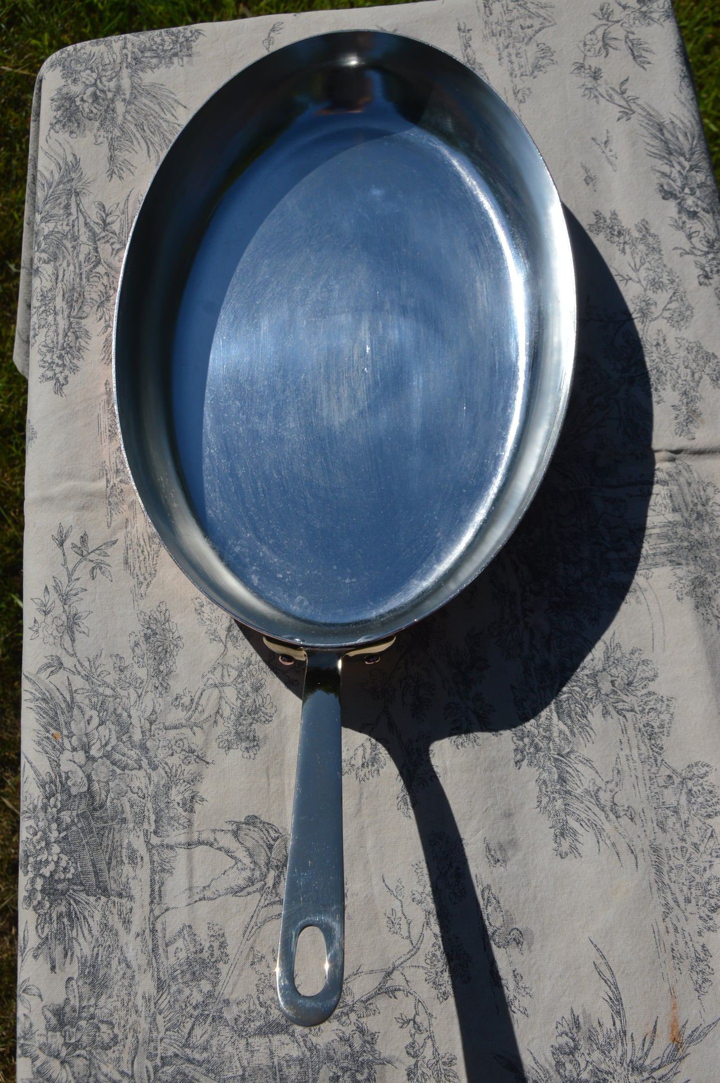 French Copper Skillet 1.4mm Rim 2mm Base Frying Fish Saute Pan Made in France Cooking Kitchen Decor Fry 35cm 14" Professional