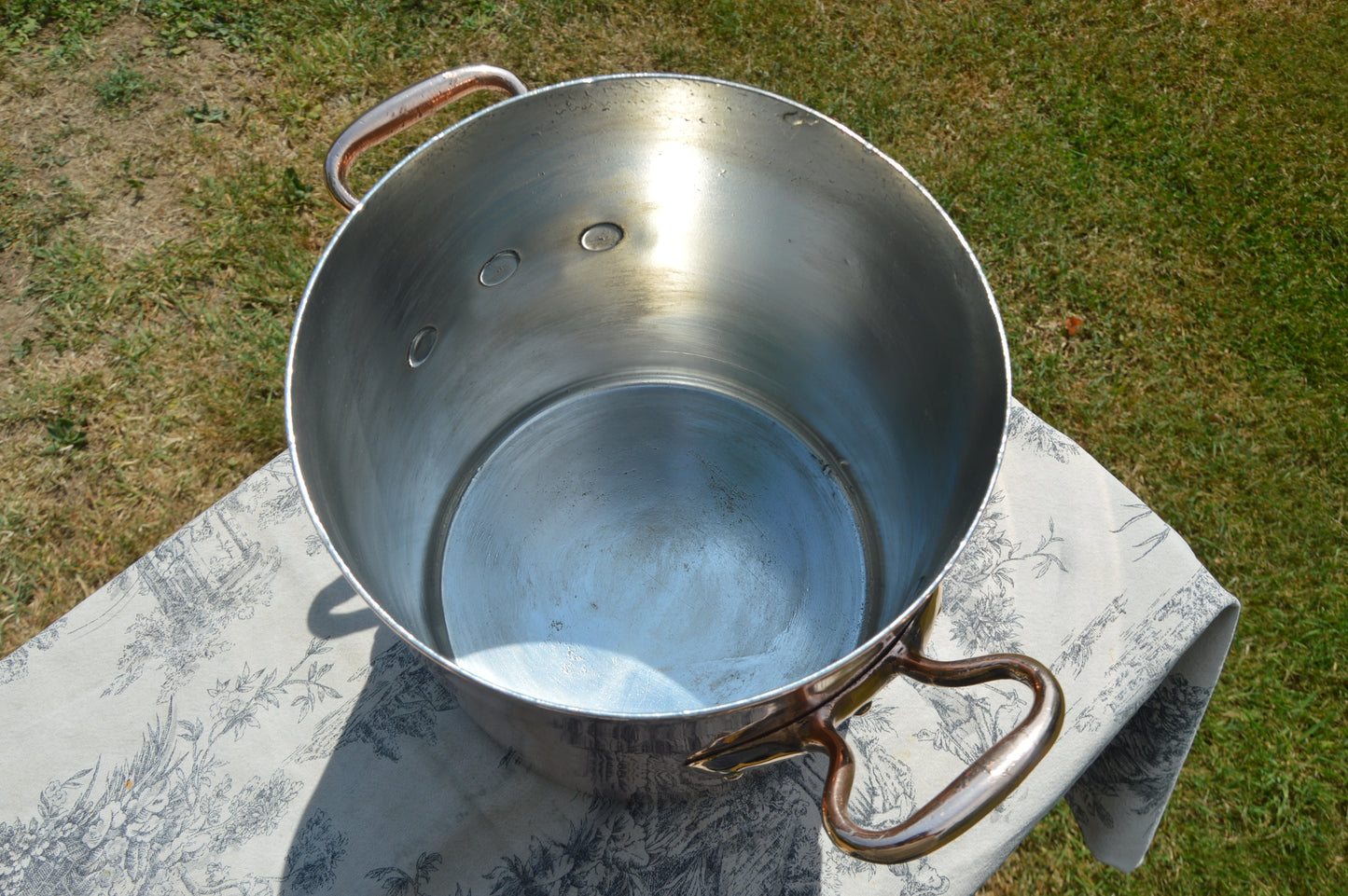 Antique Copper Stockpot Faitout Pan: Refurbished Villedieu French Marmite Pot