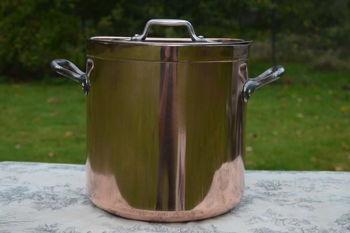 Metaux Ouvres Vesoul 1.6mm Rim Copper Casserole Faitout Marmite French Dutch Oven Lid 20cm 8" New Bill Cox Tin