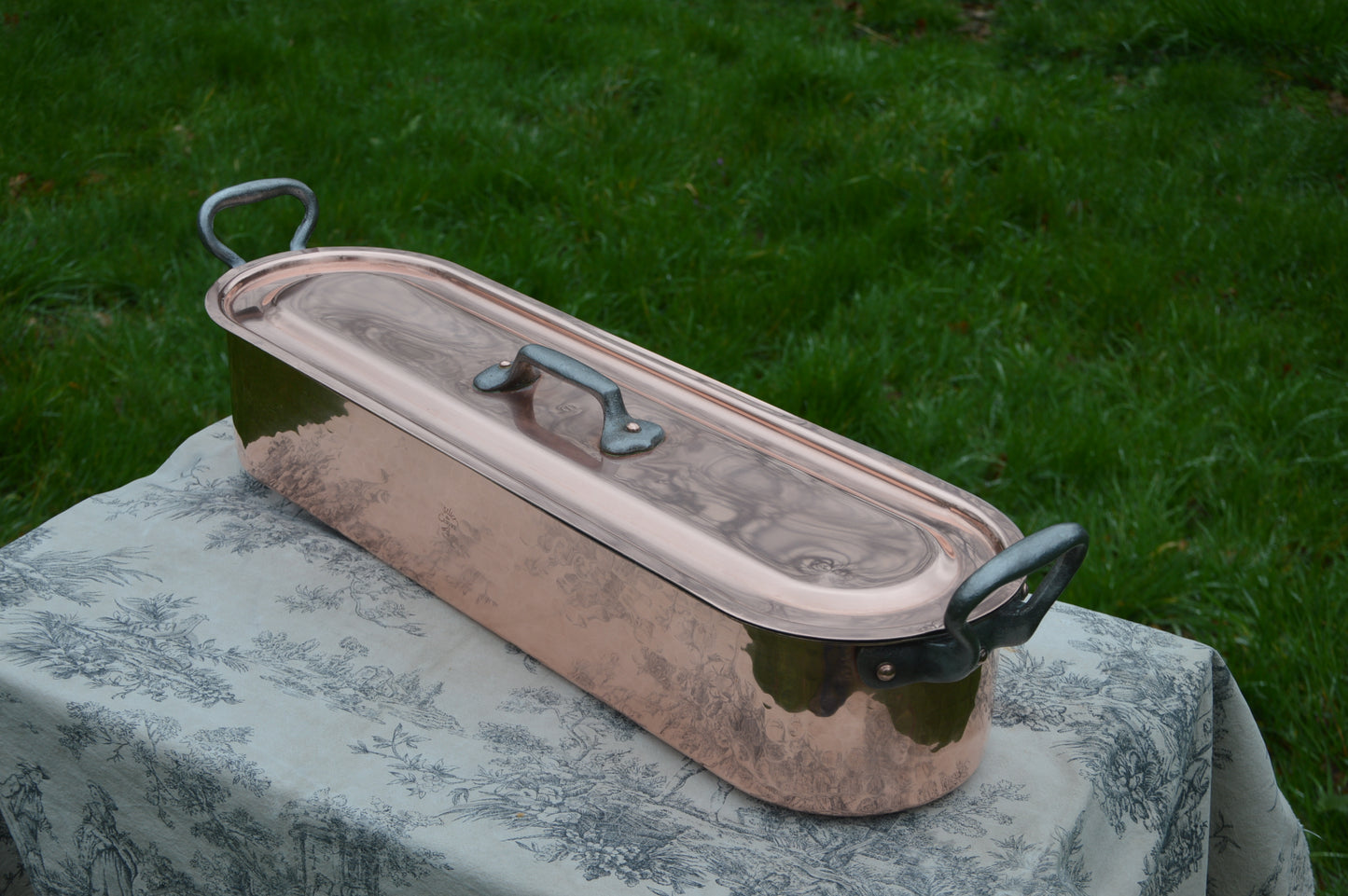 Solid Copper Fish Kettle with Insert – French Atelier du Cuivre Poacher - Factory Tin
