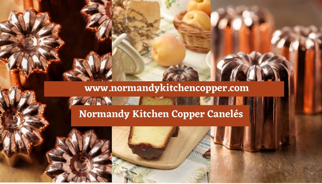 3 Three Copper Caneles Large NKC 5.5 cm 2 1/8 Canelés Made in France Bordeaux Bordelais Cake Molds Normandy Kitchen 5.5cm French Cake Moulds