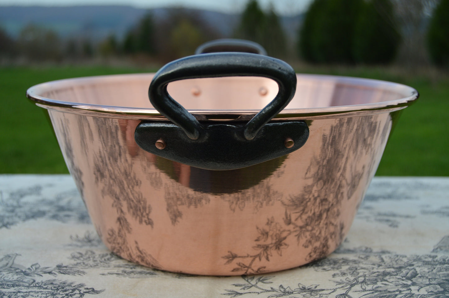 New NKC 28cm Copper Jam Pan with Ecumoire Skimmer NKC Normandy Kitchen Copper Jam Jelly 28cm 11" Rolled Top Iron Handles Normandy Kitchen