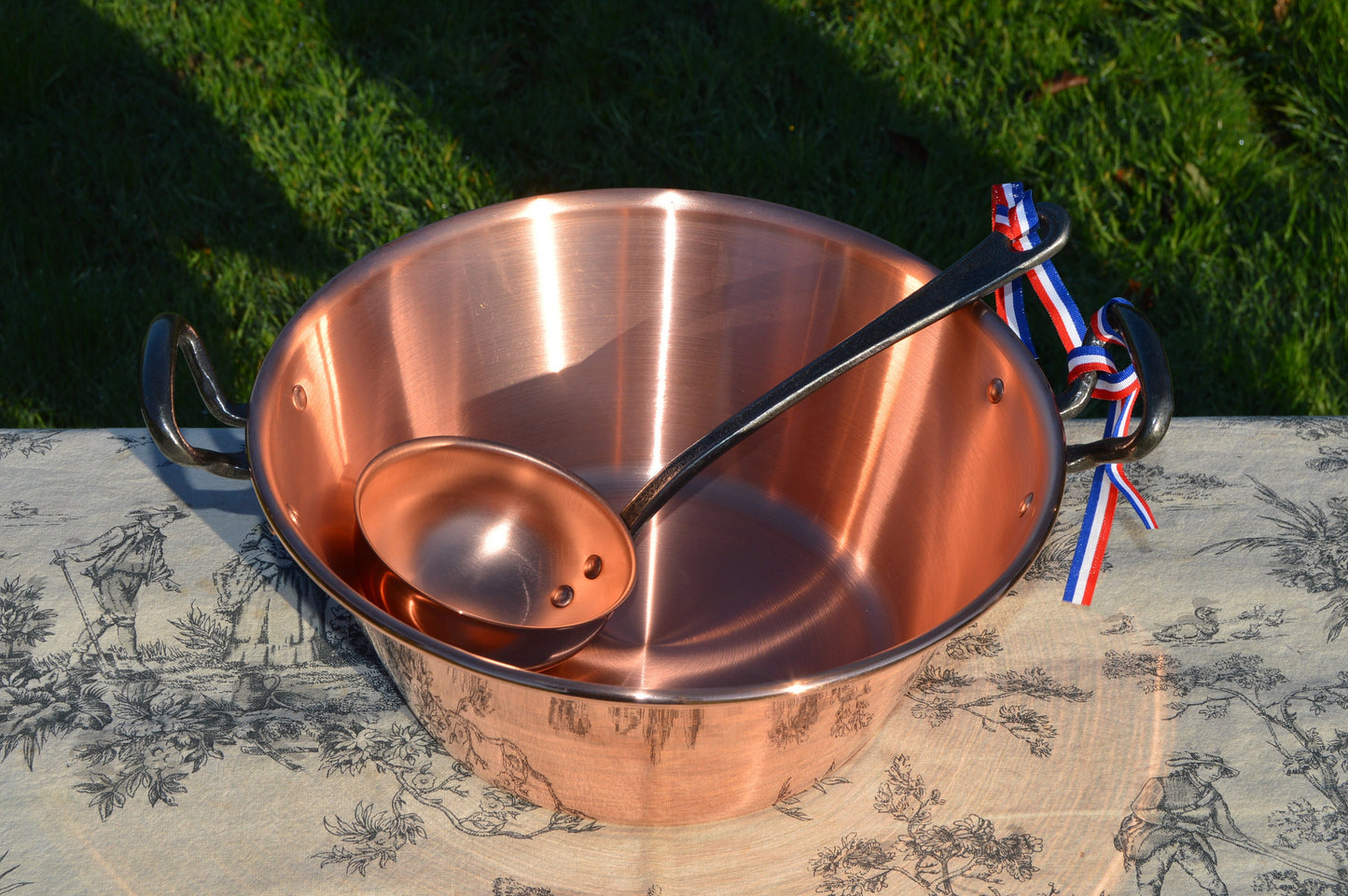 New NKC 28cm Copper Jam Pan with Ladle Iron Handles from Normandy Kitchen Copper Jam Jelly 28cm 11" Rolled Top New Normandy Kitchen Copper