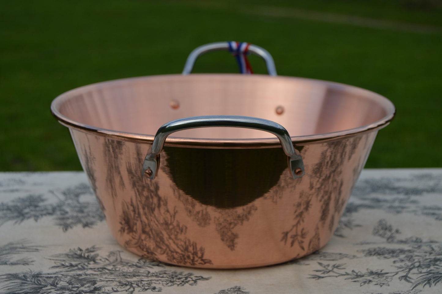 New NKC 28 cm Copper Jam Pan + Ladle from Normandy Kitchen Copper Jam Jelly Pan 11" Rolled Top Stainless Steel Handles New 28cm Jam Pan