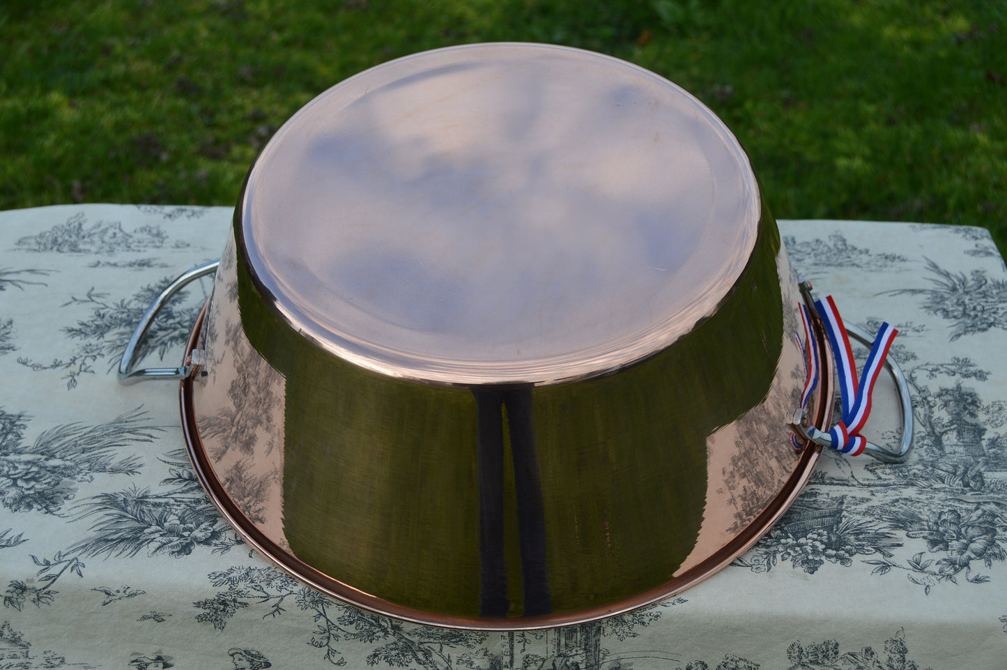 New NKC 38 cm Copper Jam Pan from Normandy Kitchen Copper Jam Jelly Pan 38cm 15 Inch Rolled Top Stainless Handles Ladle New Normandy Kitchen
