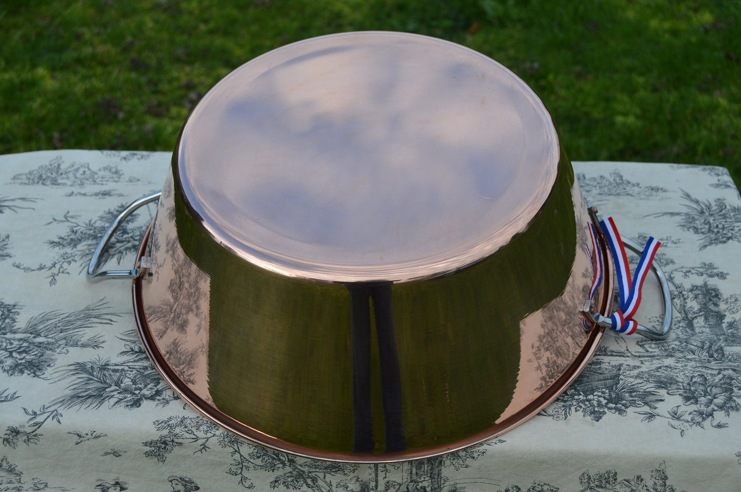 Normandy Kitchen Copper Jam Pan with Ladle: 38cm French Preserve Pot