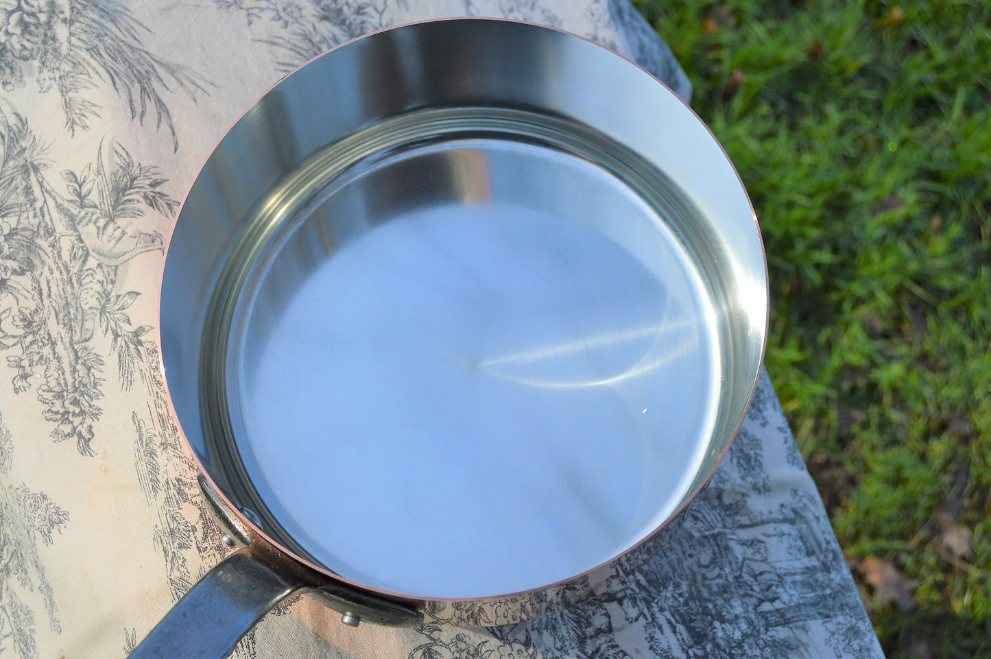 New NKC Copper Saucepan: Tin Lined, Iron Handle, Made in France