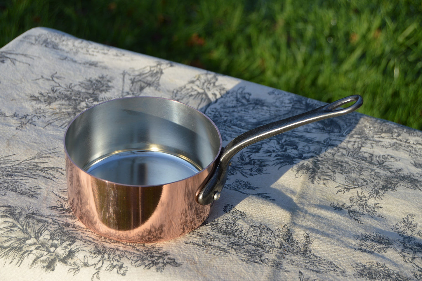 NKC Copper Saucepan: Tin Lined, Iron Handle, Made in France (12cm)