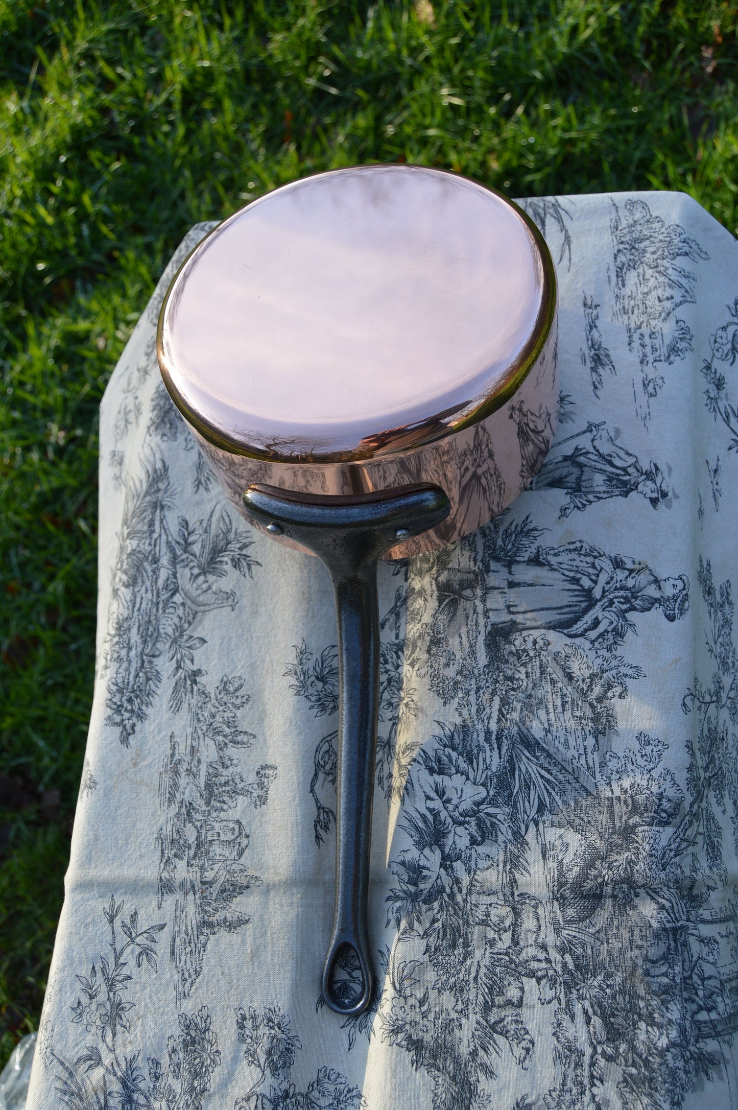 NKC Copper Saucepan: Tin Lined, Iron Handle, Made in France