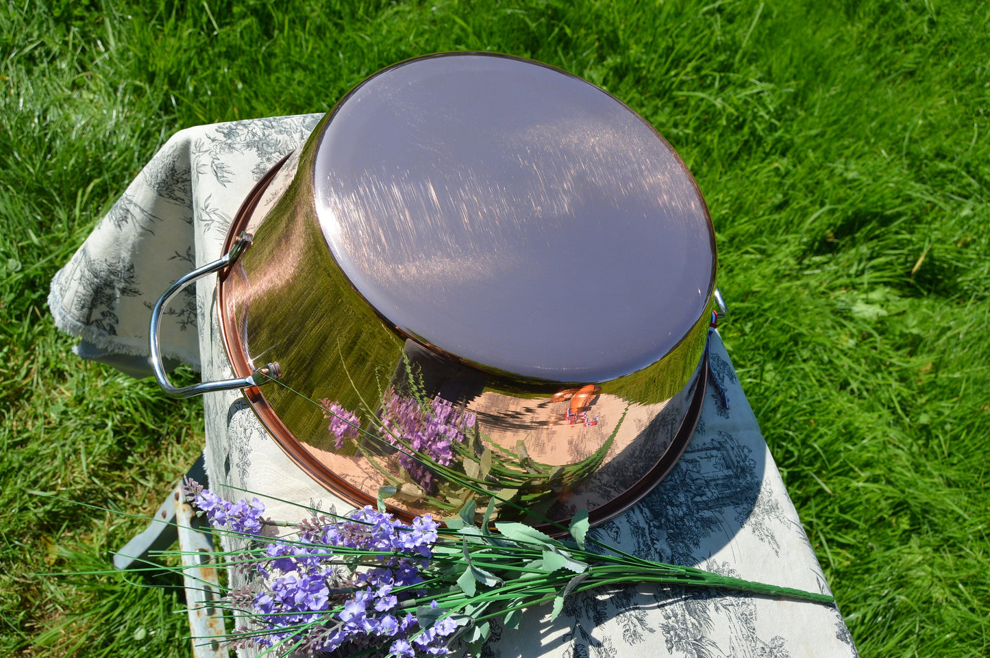 New Copper Jam Pan Set: Normandy Kitchen 38cm 15 Inch with Skimmer & Ladle