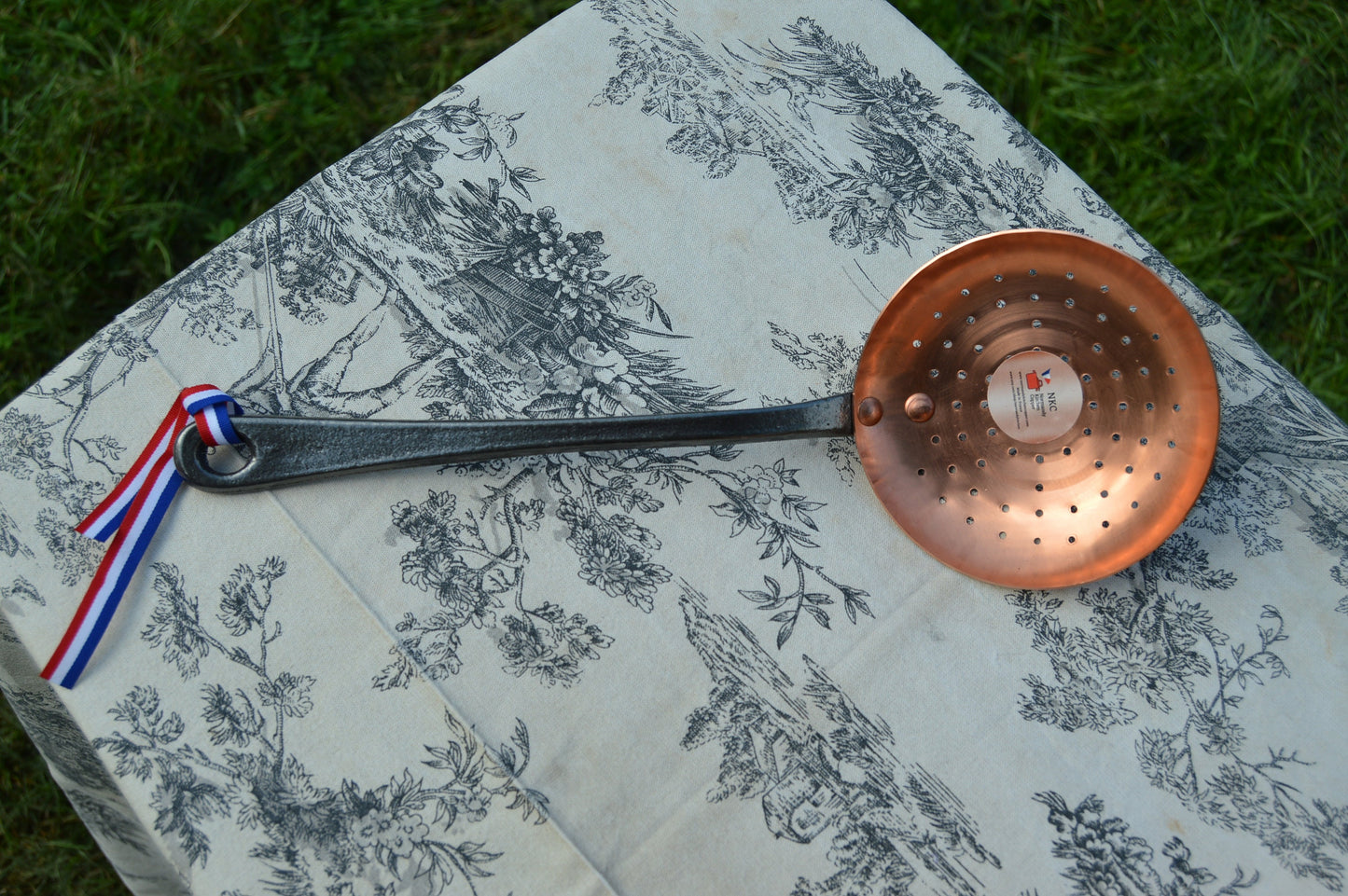 New NKC 38cm Copper Jam Pan + Skimmer Normandy Kitchen Copper Jam Jelly Pot 15 Inch Rolled Top Iron Handles New Normandy Kitchen 38 cm