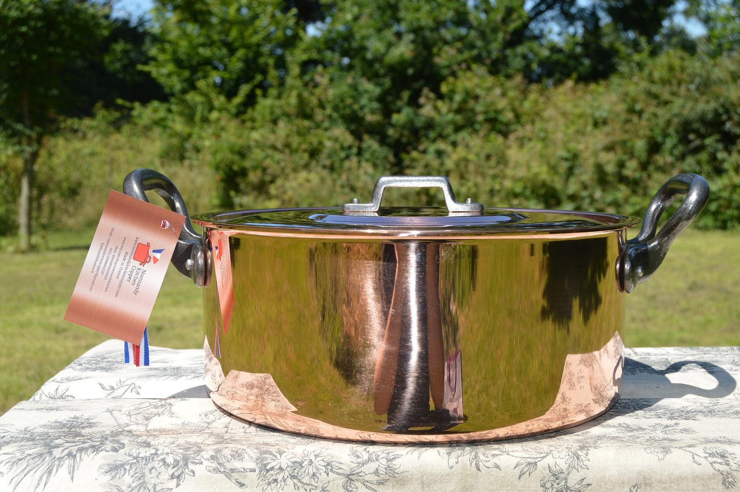NKC Copper Stew Pot: Normandy Kitchen Casserole, Tin Lined 24cm 9 1/2 inch