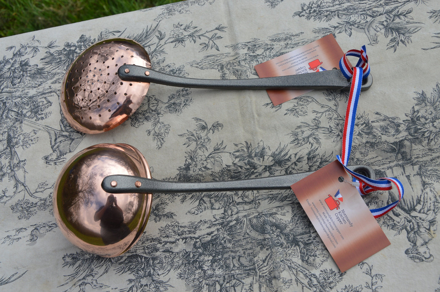 New NKC Copper Ladle and Skimmer from Normandy Kitchen Copper Jam Jelly Ecumoire and Louche Iron Handle New Normandy Kitchen Copper NKC
