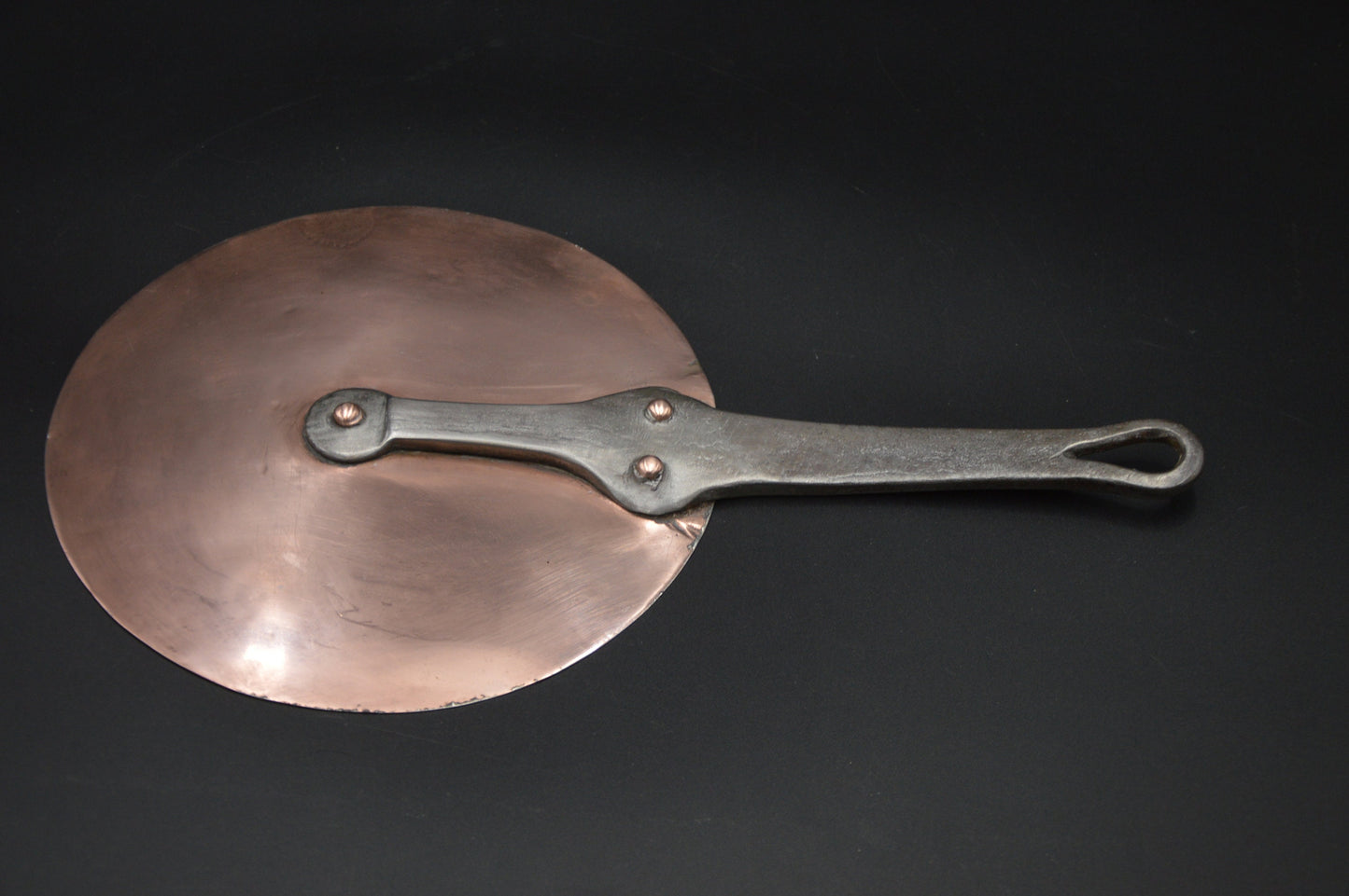 Couvercle Antique en étain, nouveau couvercle à poignée en fer français pour poêle de 16/17cm, couvercle Antique anti-éclaboussures, Rivets en cuivre et poignée en fer, joli vieux couvercle