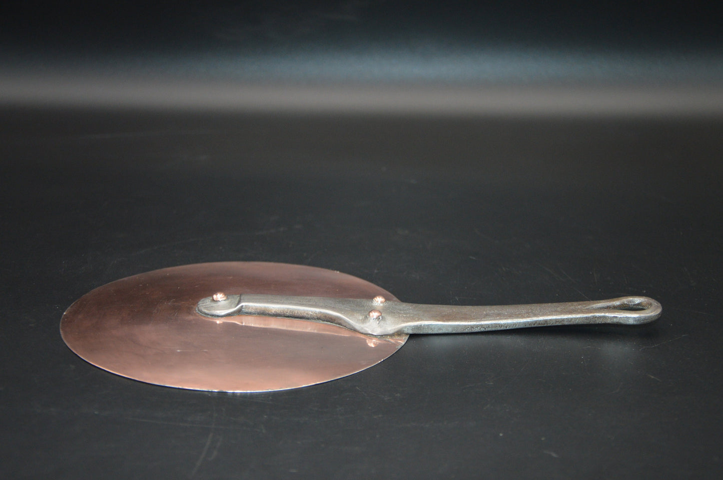 Couvercle Antique en étain, nouveau couvercle à poignée en fer français pour poêle de 16/17cm, couvercle Antique anti-éclaboussures, Rivets en cuivre et poignée en fer, joli vieux couvercle
