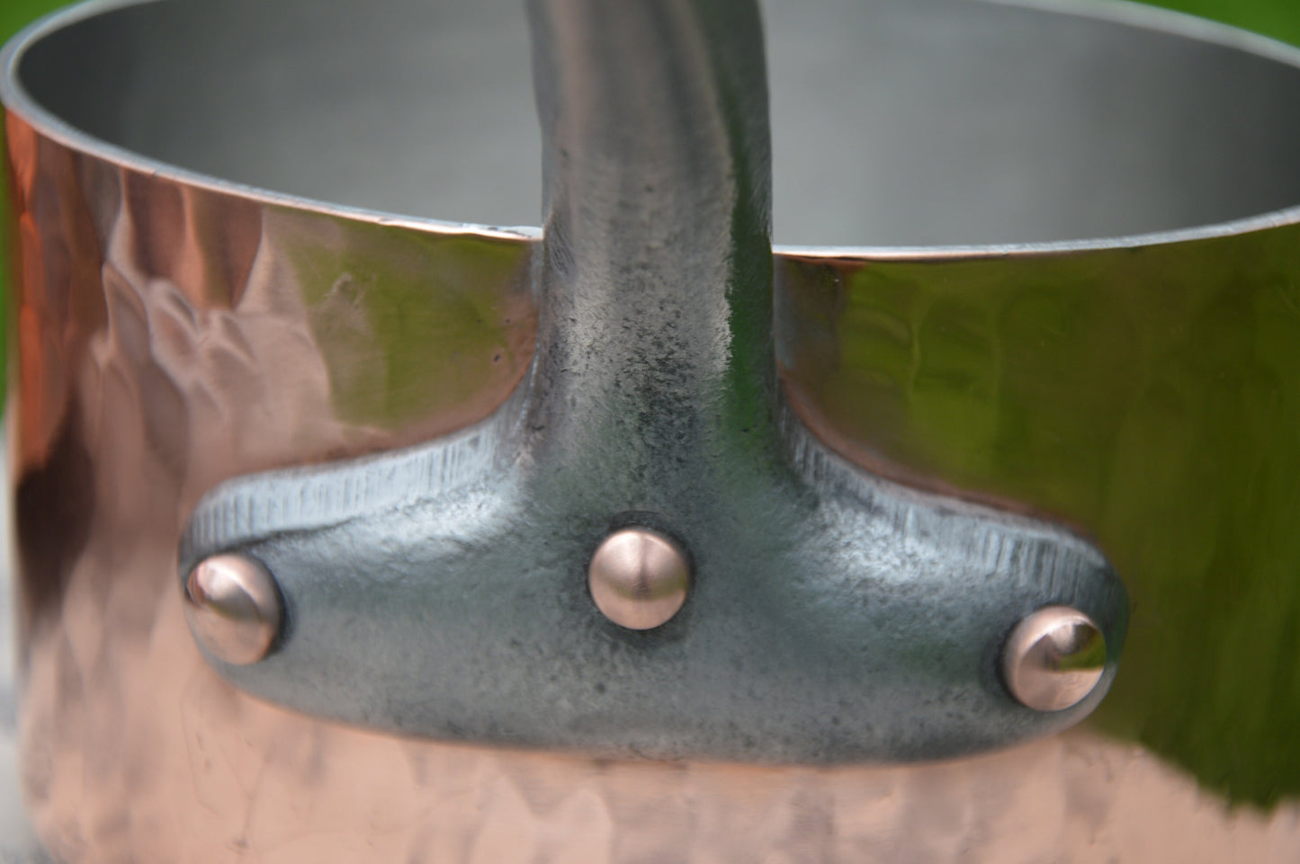 Copper Pans New Artisan Hand Wiped Tin Five 2.1-2.9mm Vintage French Set Graduated Made in France Unmarked Manufacture Fabulous Pans