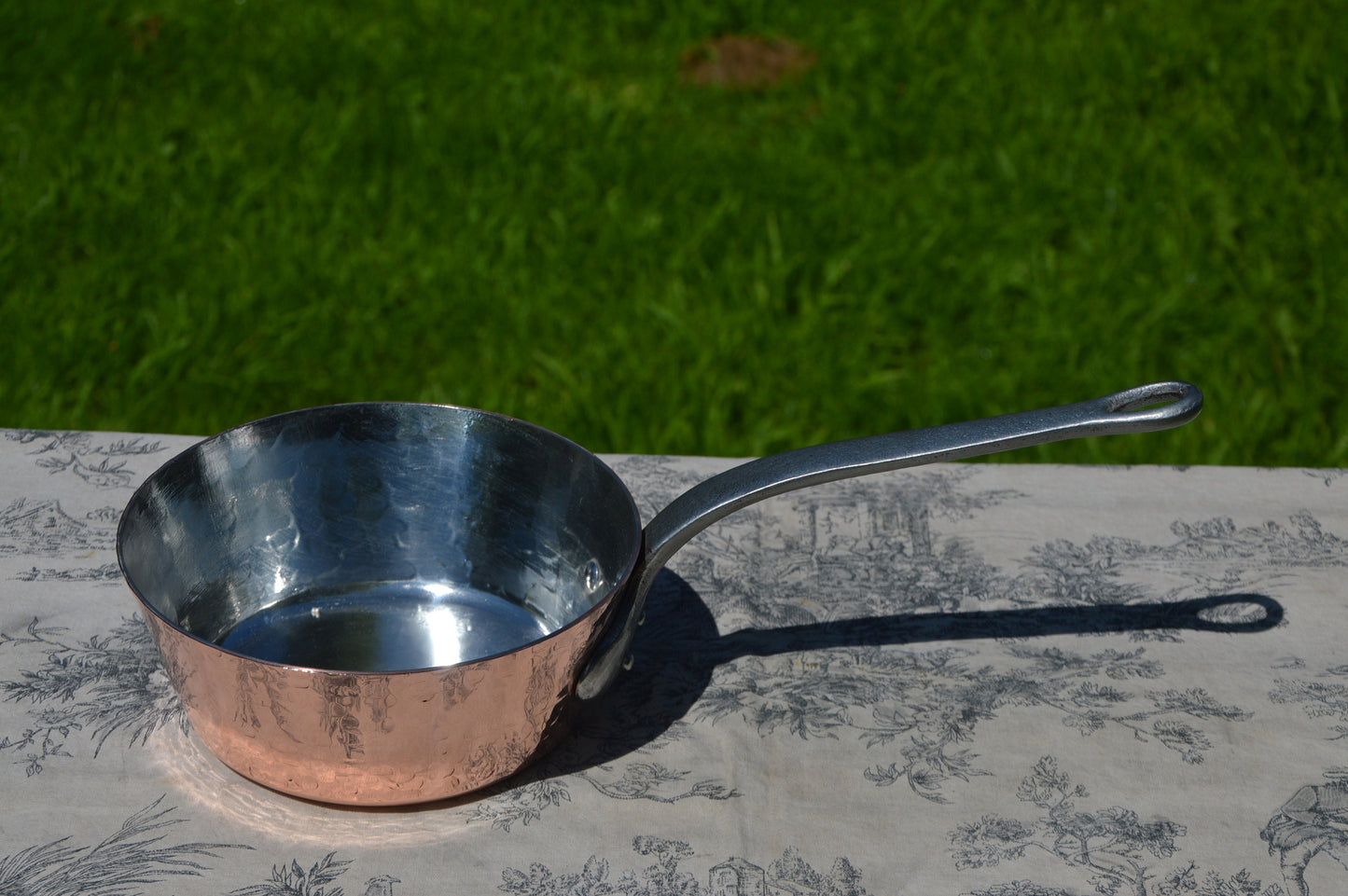 Sauteuse Evasee en cuivre français de 2 mm Windsor New Artisan essuyé à la main doublé d'étain Vintage Professional Windsor 7" 18cm Fabrication Francaise