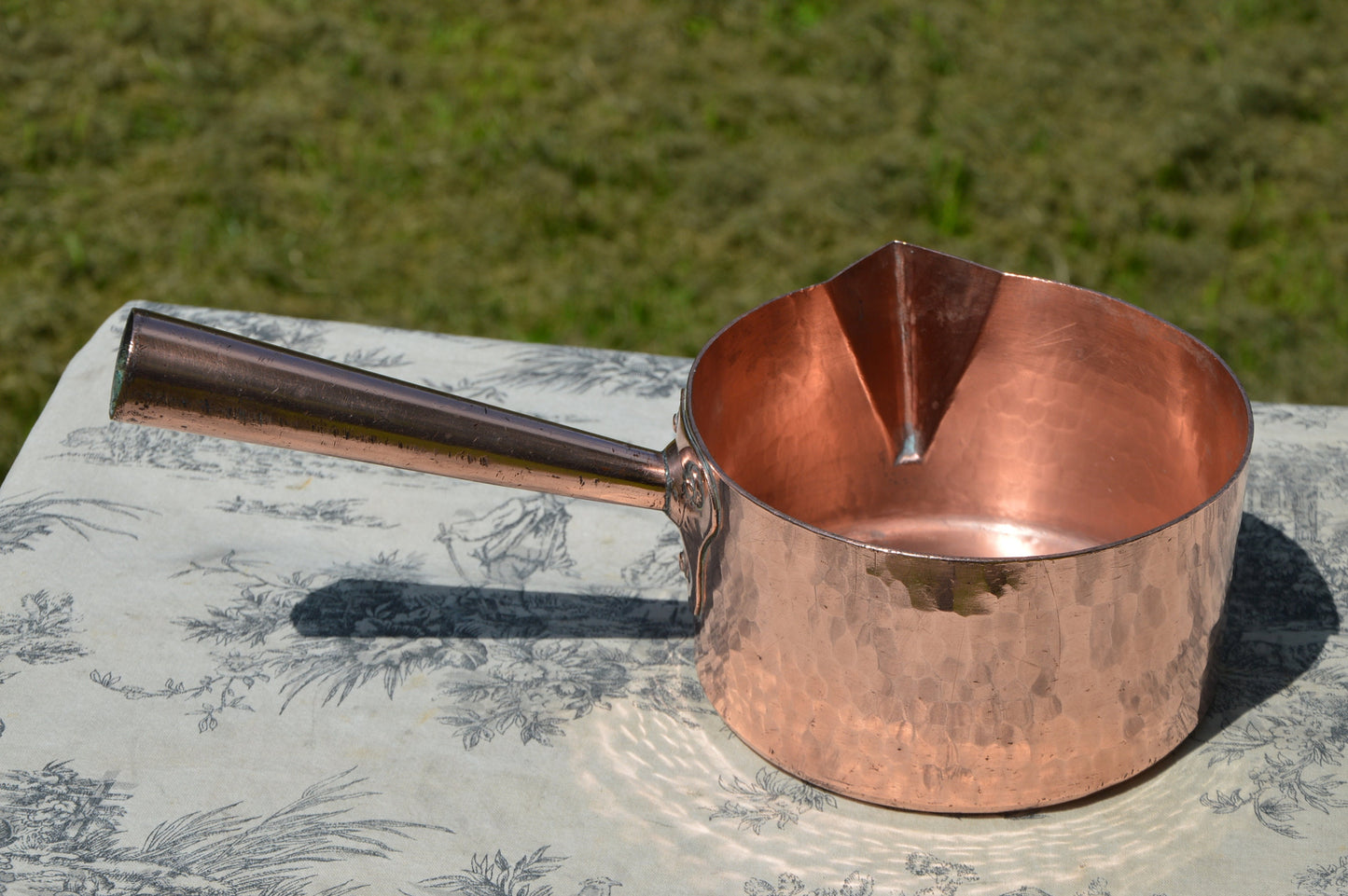 Antique Copper Sugar Pan: Handmade Caramel Patissier Pan