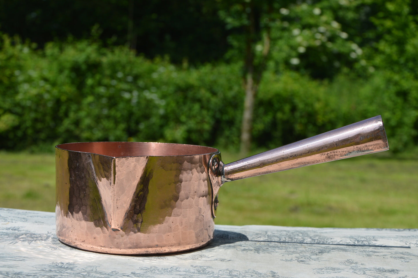 Antique Copper Sugar Pan: Handmade Caramel Patissier Pan