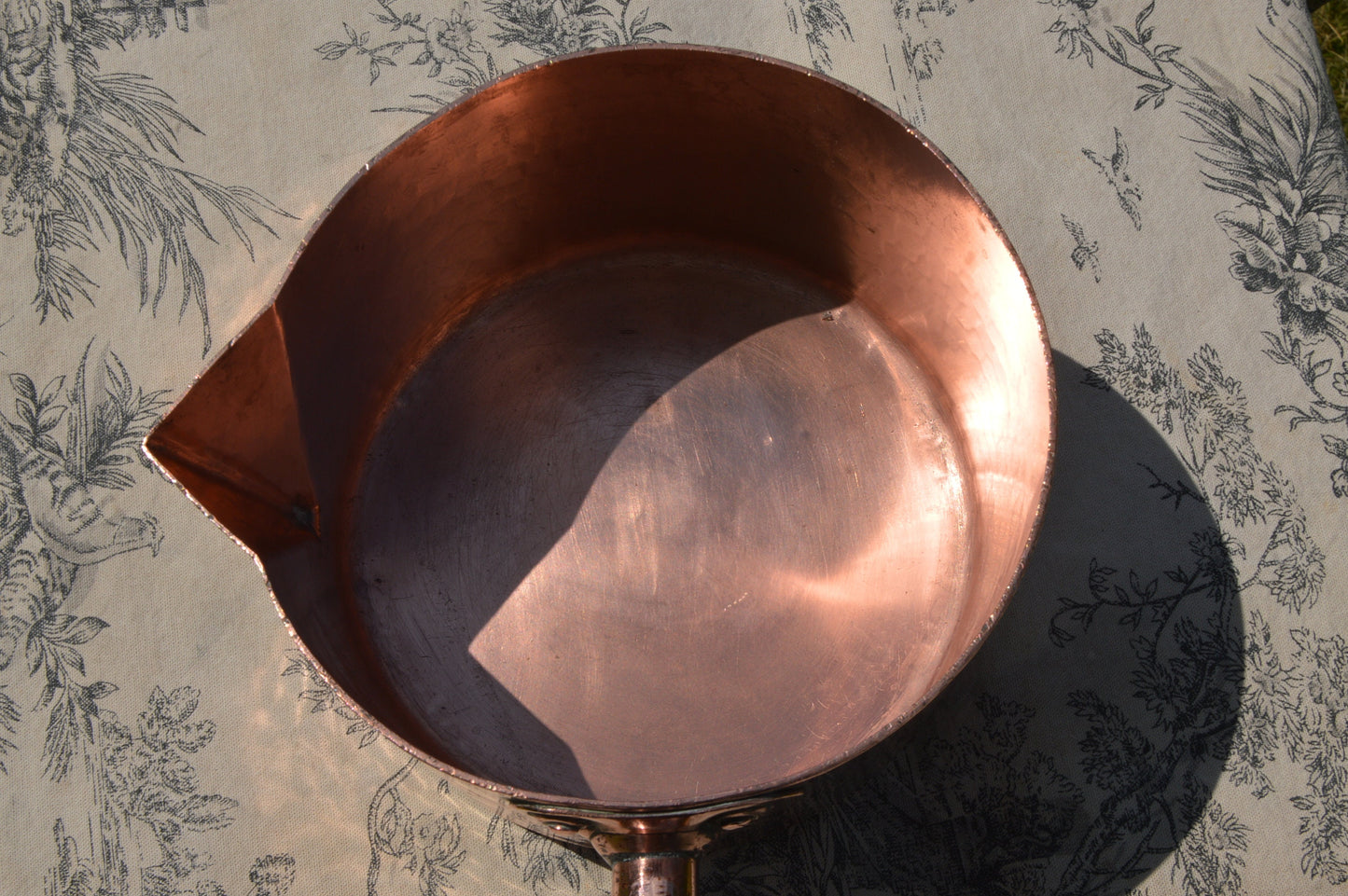 Antique Copper Sugar Pan: Handmade Caramel Patissier Pan