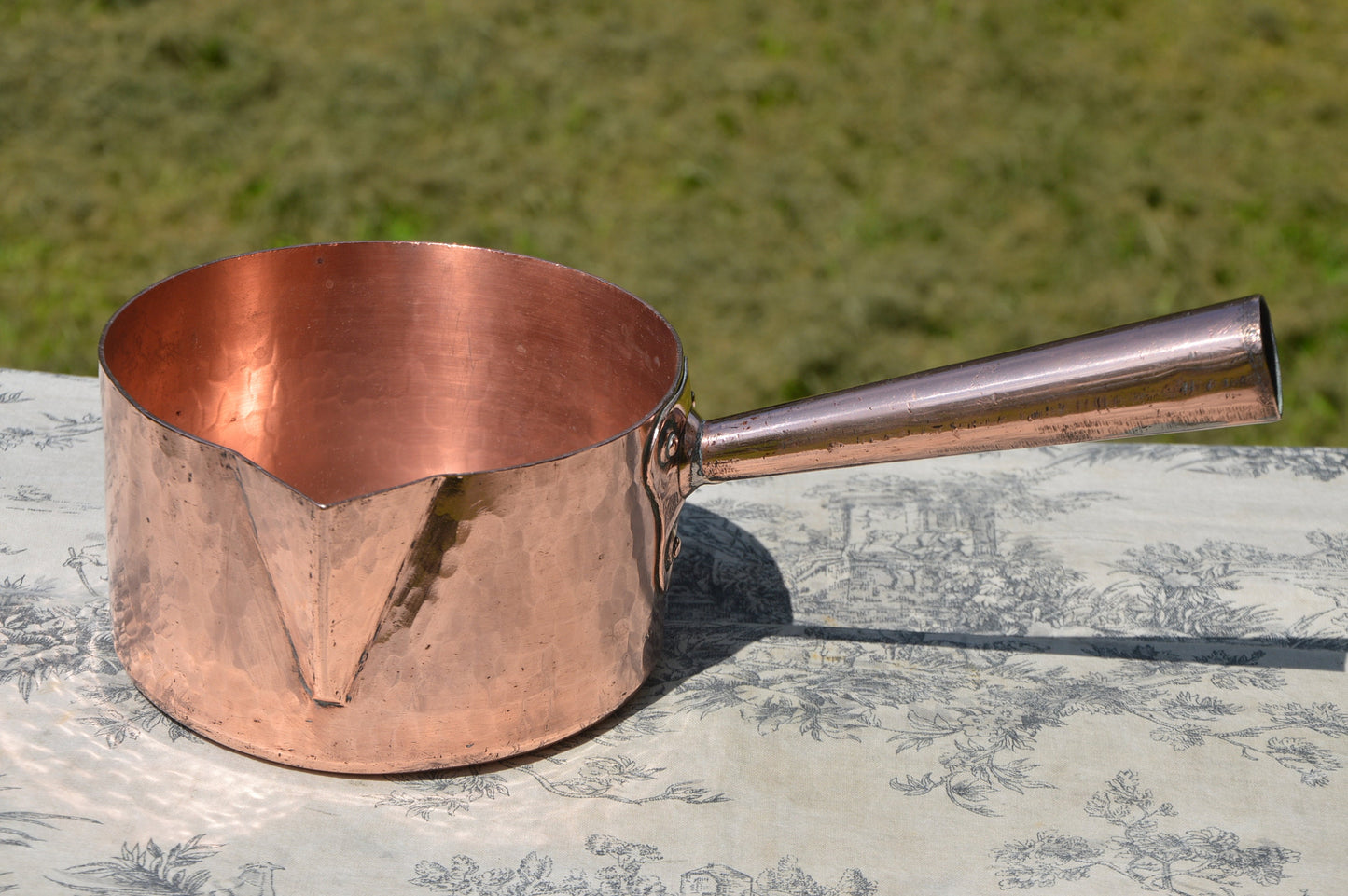 Antique Copper Sugar Pan: Handmade Caramel Patissier Pan