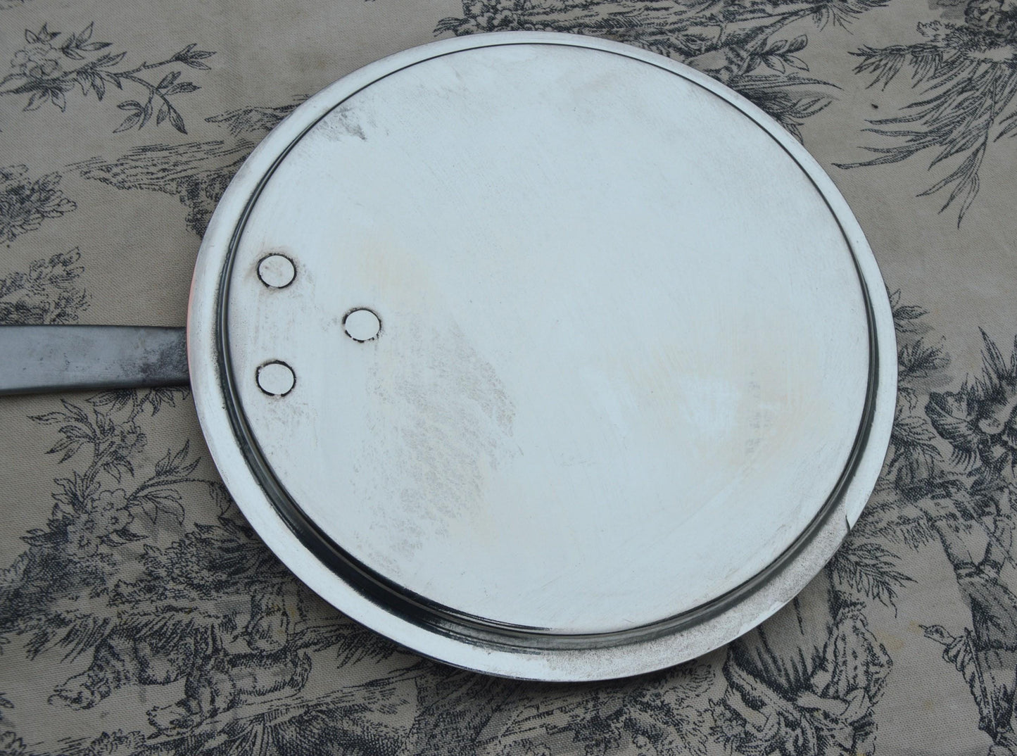Antique Lid A La Menagere Paris French Copper Professional Saucepan Lid Cast Iron Handles Tin Lined Dents Fits 20cm Pan Couvercle a Degree