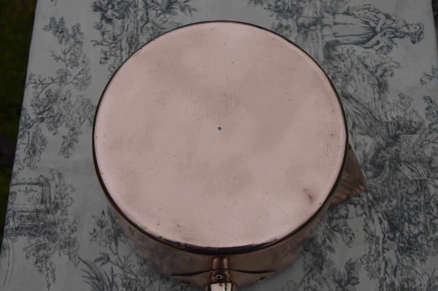 Antique Copper Sugar Pan: Tinned Chef Pâtissier Pan with Spout