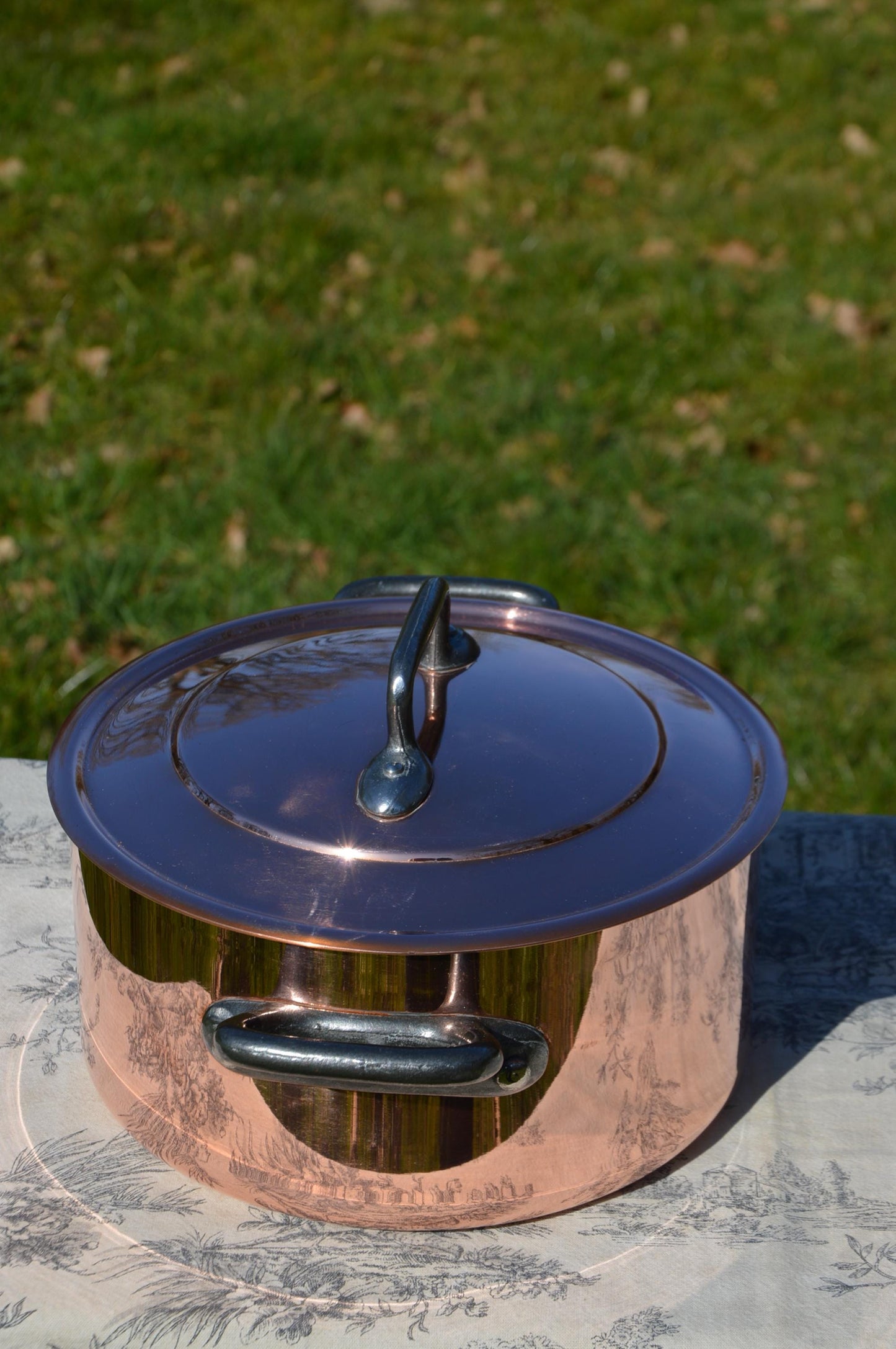 Refurbished Copper Stock Pot: Antique French Nickel-Lined Marmite Pan