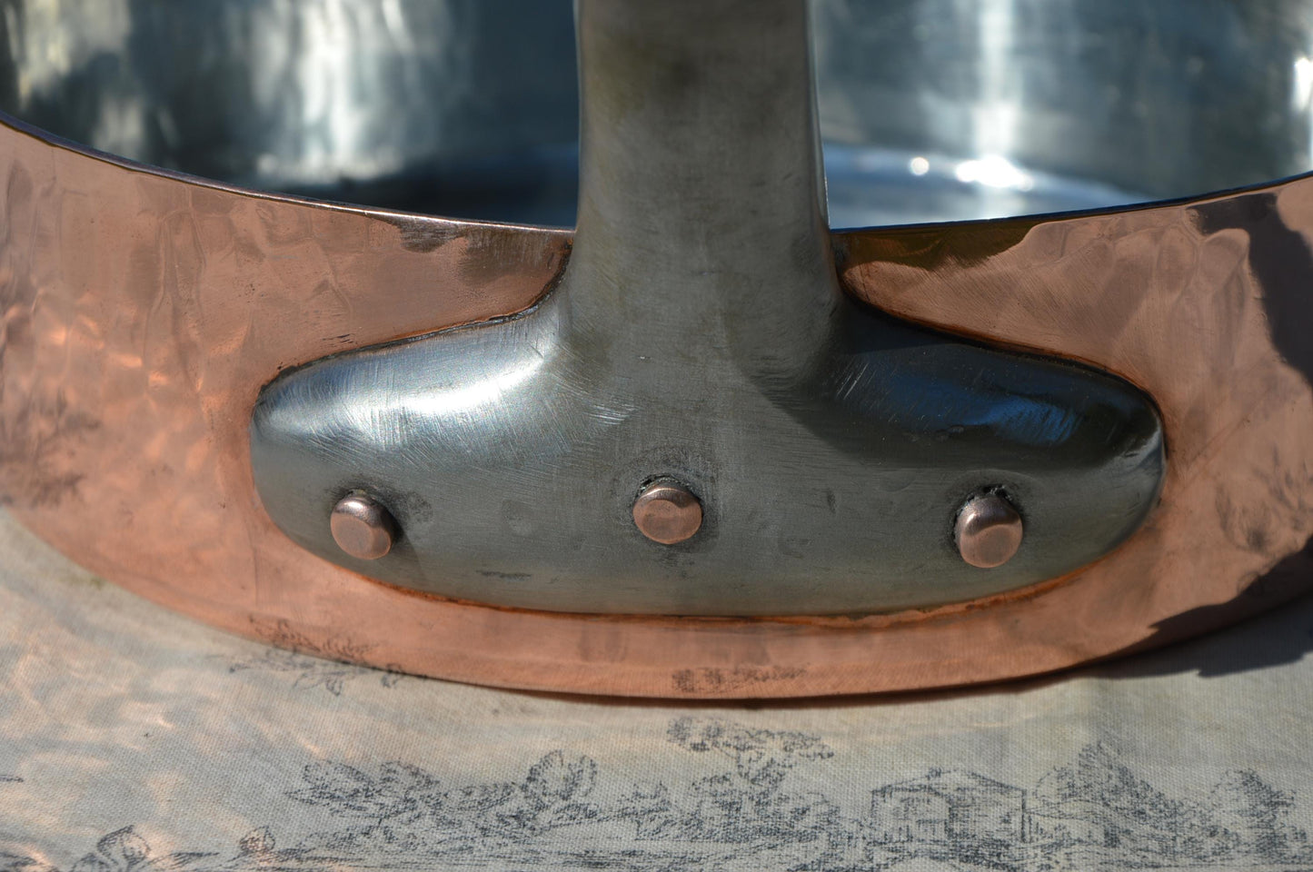 Antique French Copper Sauté Pan: 22.5cm, Re-Tinned, Heritage