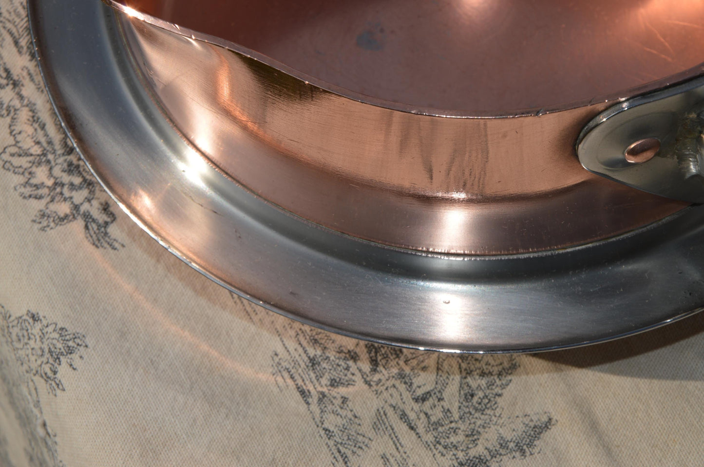 Vintage Copper Bain Marie Pan: French Patisserie Poacher, Steel Skirt (16cm)