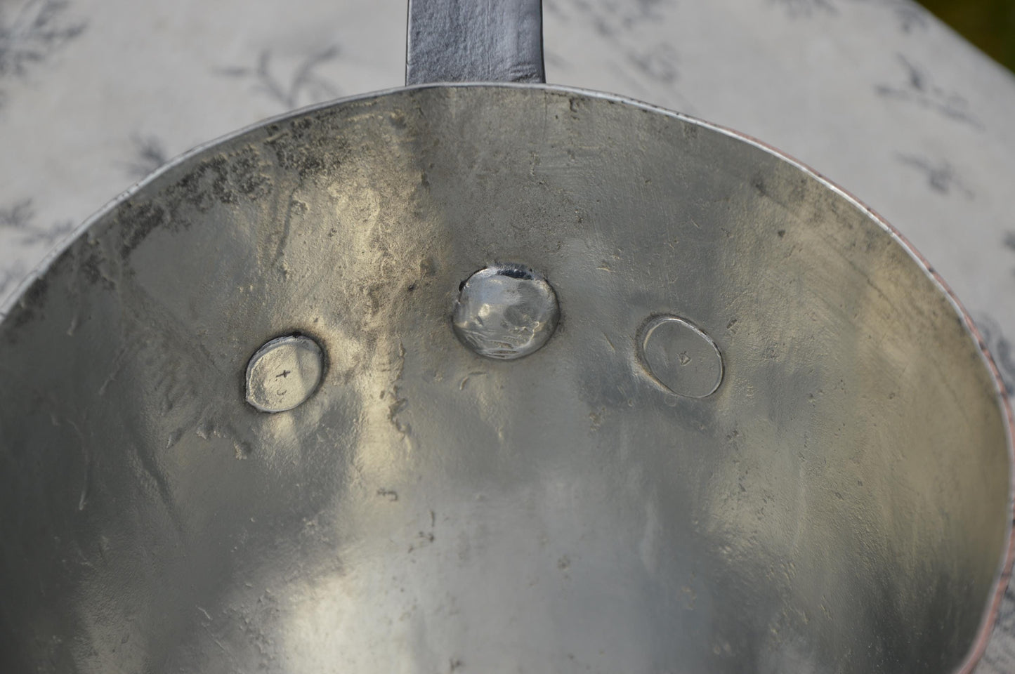 Antique French Copper Sauce Pan: Tall Splayed New Tin Lined