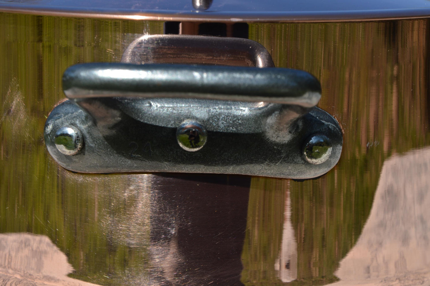 Refurbished Copper Stock Pot: Antique French Nickel-Lined Marmite Pan