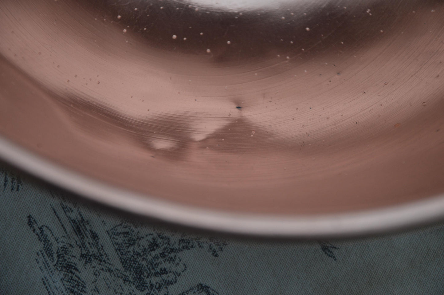 Vintage French Copper Mixing Bowl with Brass Ring (27.5cm) 11 inches