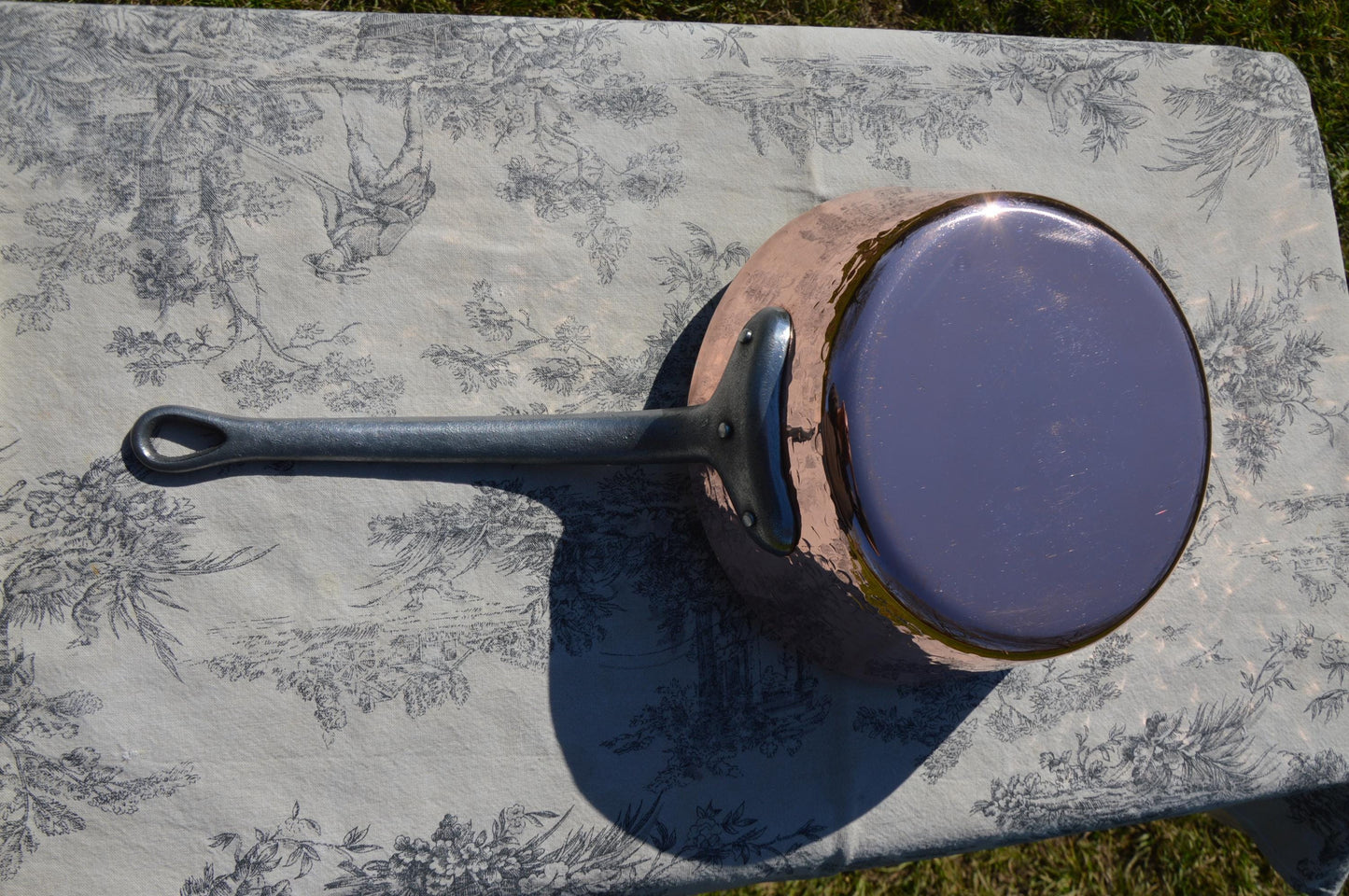 French Copper 2mm Sauteuse Evasee Pan Windsor New Atelier du Cuivre Tin Lined Vintage Professional Windsor 8 5/8" 22cm Fabrication Francaise