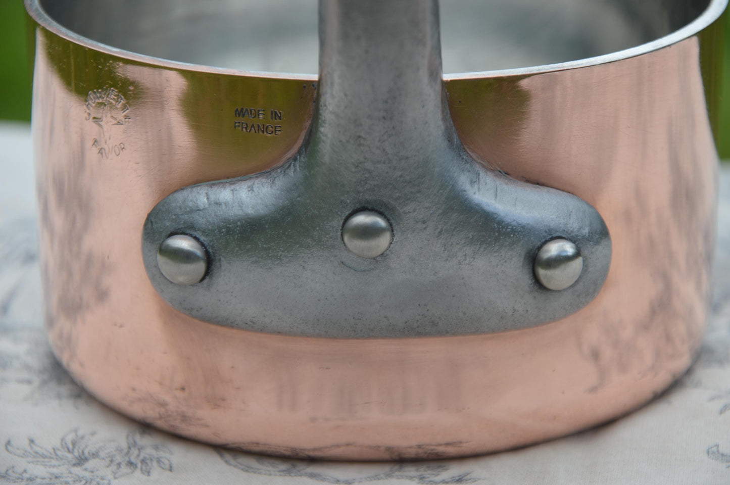 Vintage Chomette Favor Saucepan French Copper 14cm 5 1/2 inch 3mm New Tin Lined Professional Sauce Pan Butter Pan 1.3 k Cast Iron Handle