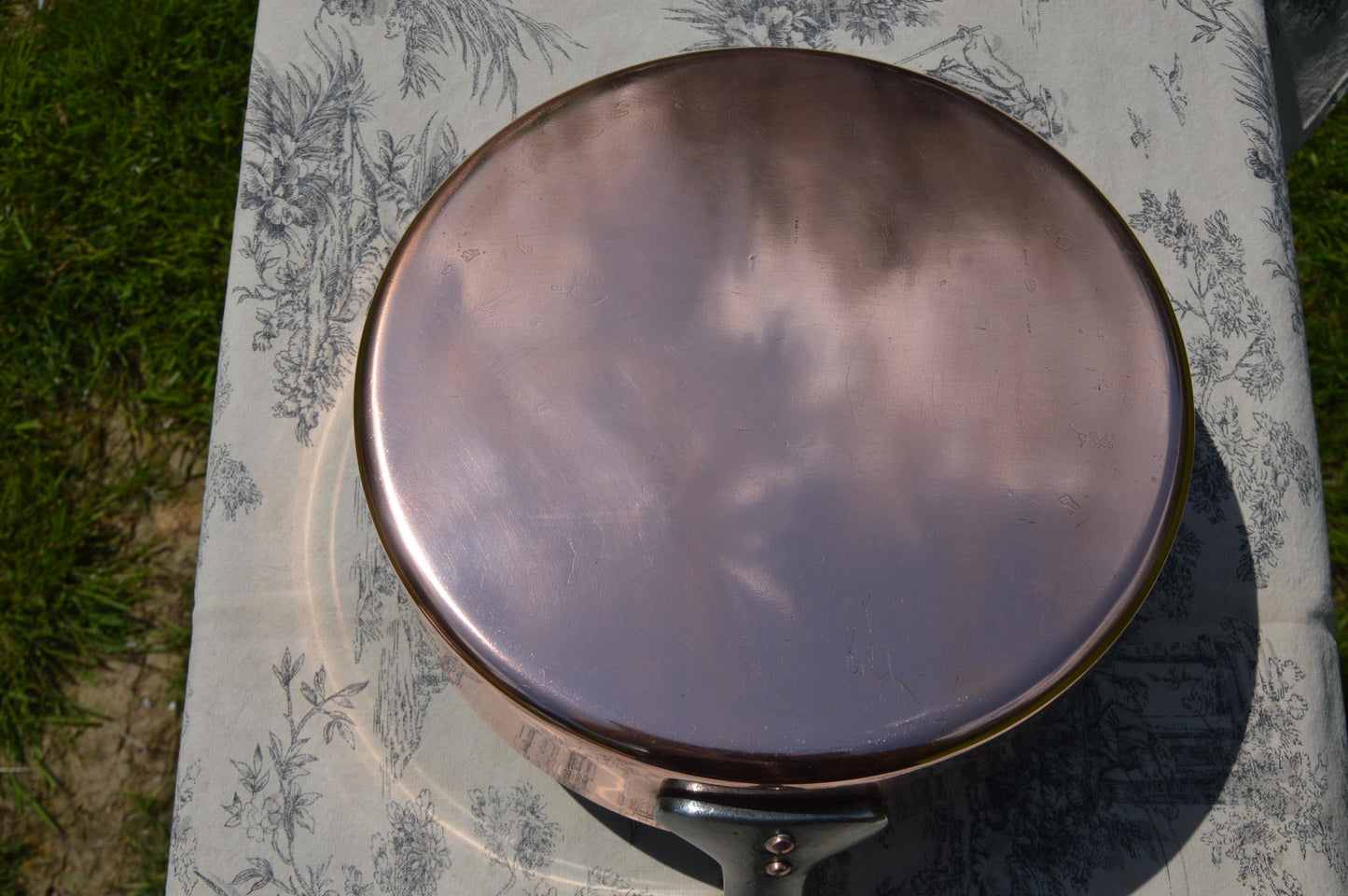 Villedieu Copper Frying Pan: 24cm French Saute Pan, Hand-Tinned