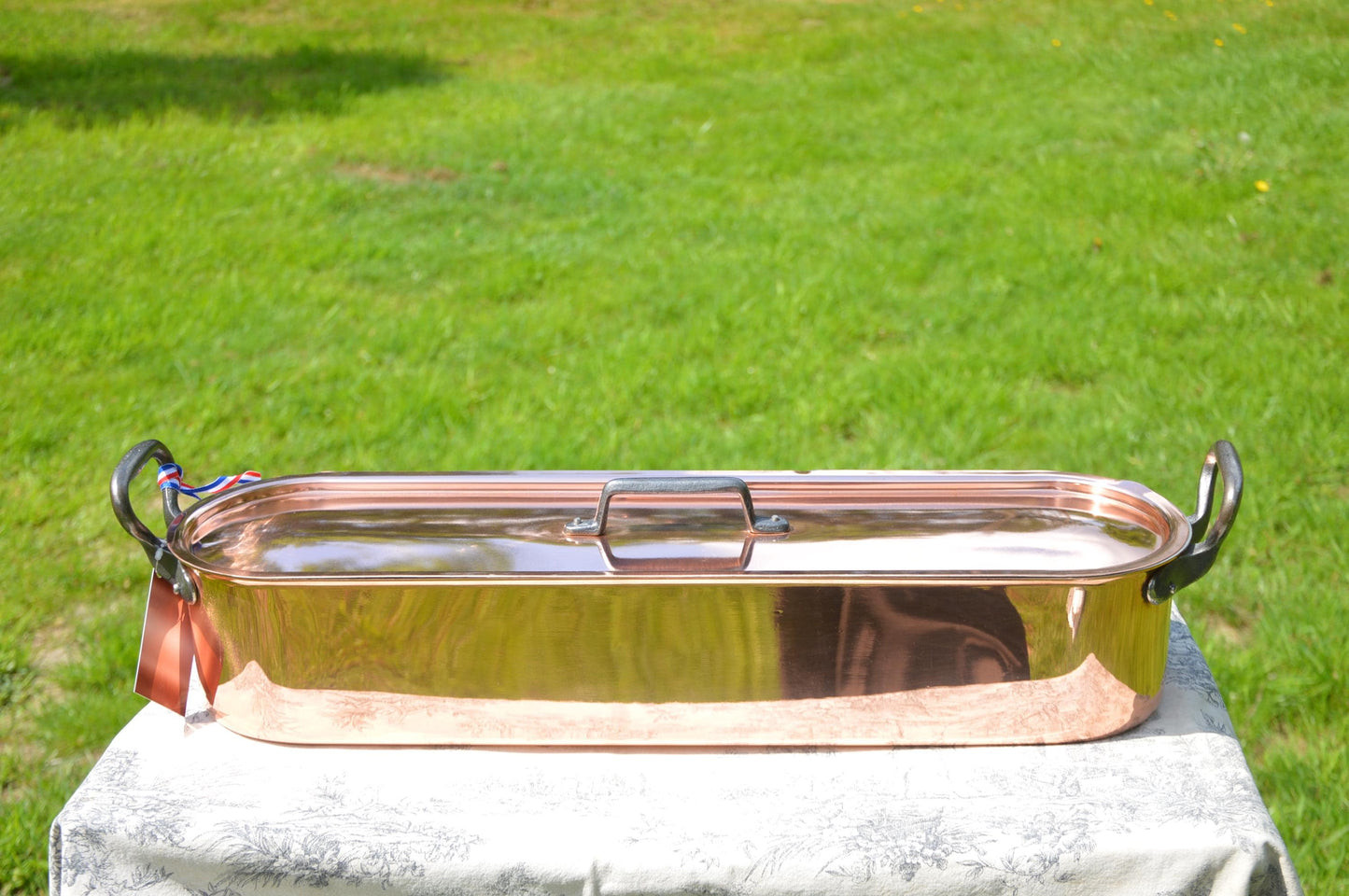 NEW! NKC Copper Fish Kettle MASSIVE Vintage French Copper Cast Iron Fish Poacher Insert Tray Fish Steamer New From Normandy Kitchen