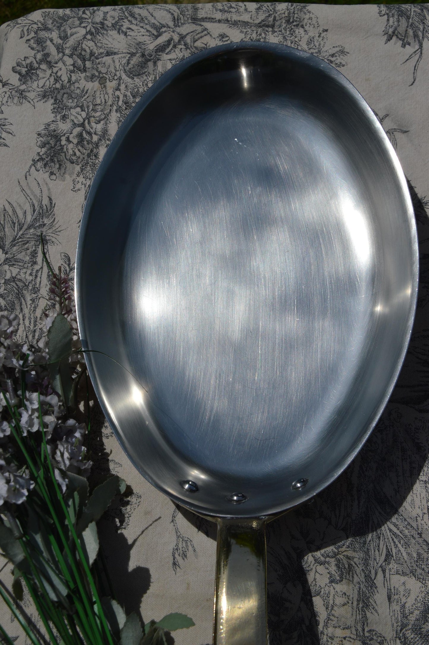 French Faymont Copper Skillet: Stainless Steel Interior, Bronze Handle, 26cm
