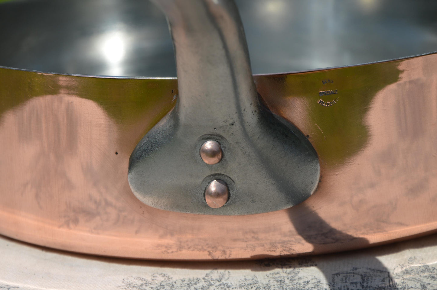 Villedieu Copper Frying Pan: 24cm French Saute Pan, Hand-Tinned