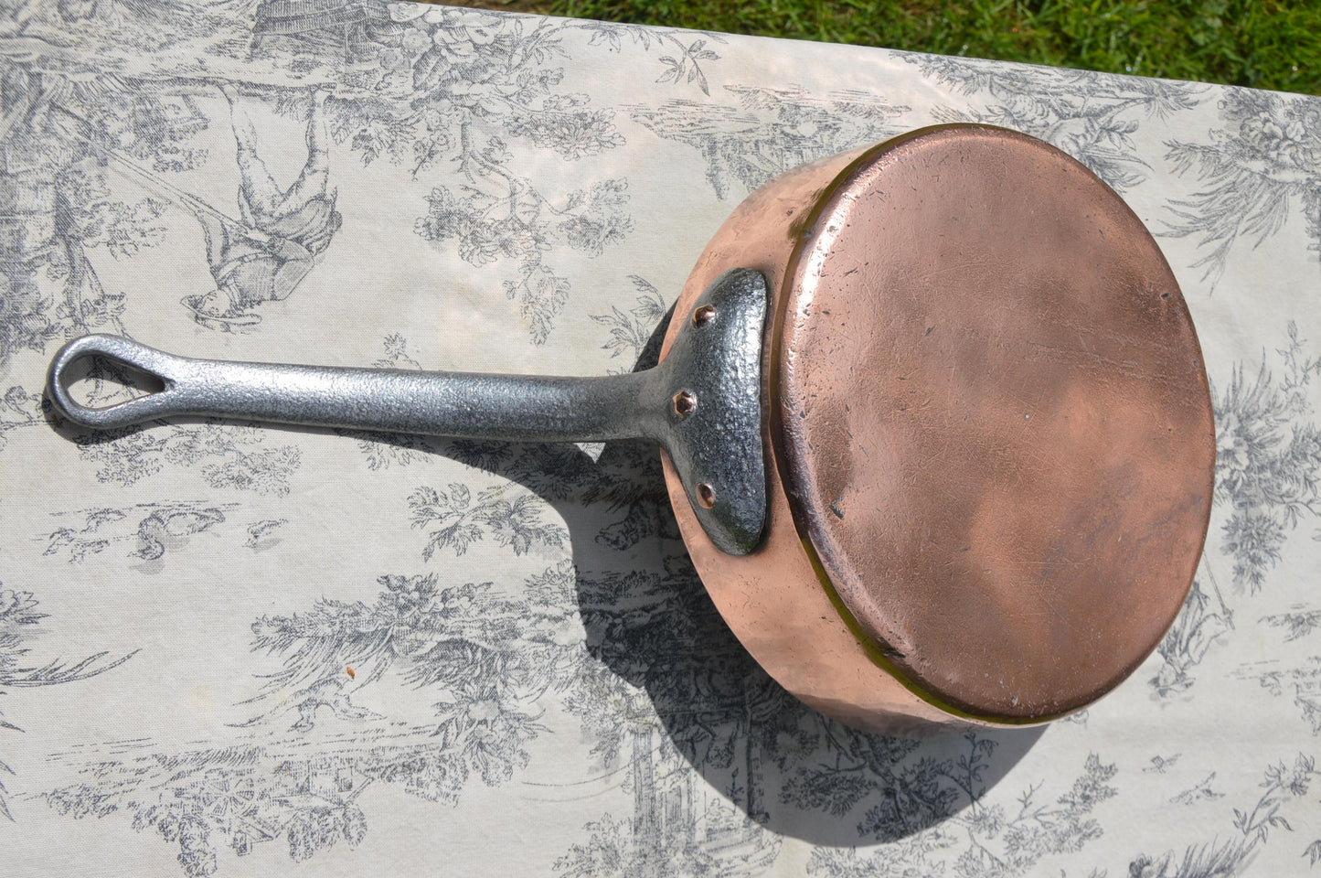 Antique Copper Sauté Pan: 1800s French Kitchen, Newly Hand-Tinned