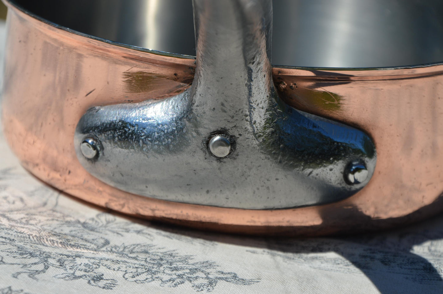 Bourgeat Saute Stainless Steel and Copper Vintage 2.5mm Copper Frying Pan Copper Sauté Iron Handle Professional Pan French Copper Pan