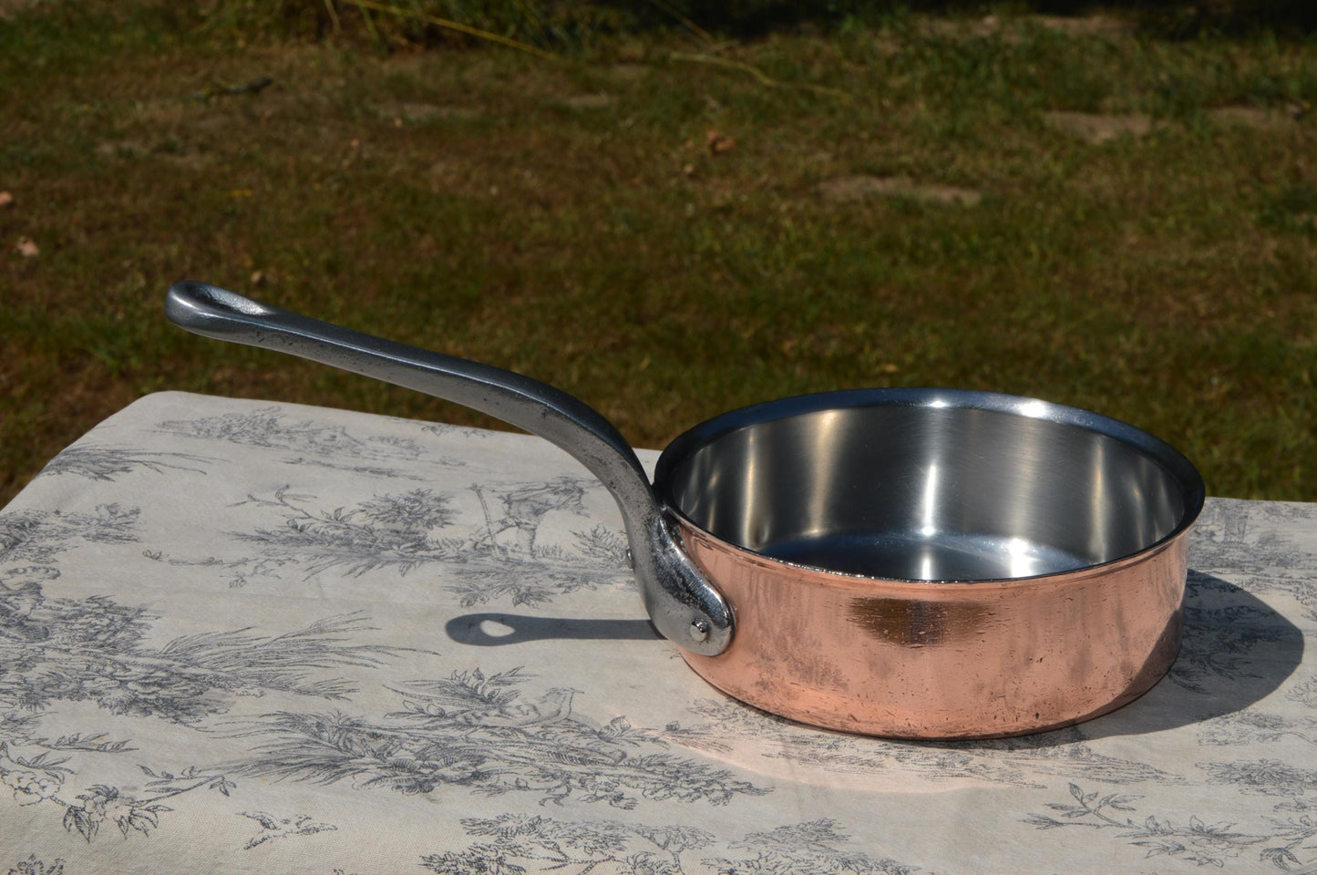 Bourgeat Saute Stainless Steel and Copper Vintage 2.5mm Copper Frying Pan Copper Sauté Iron Handle Professional Pan French Copper Pan