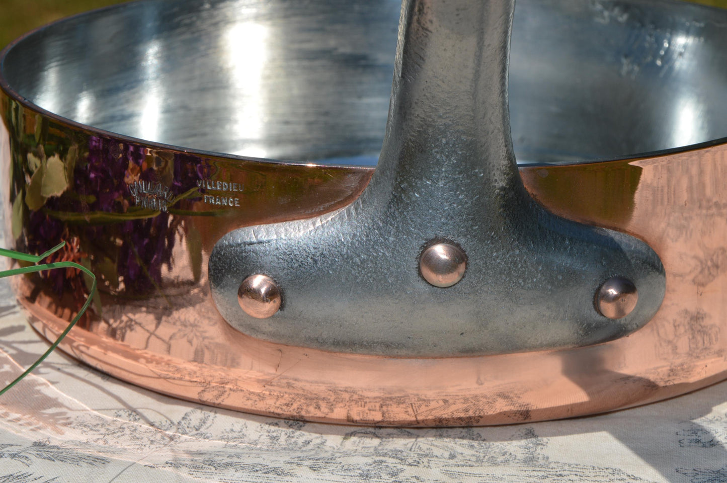 Antique Copper Gaillard Sauté Pan: 24cm 9 1/2inch French Cookware, Hand-Tinned 2.8mm
