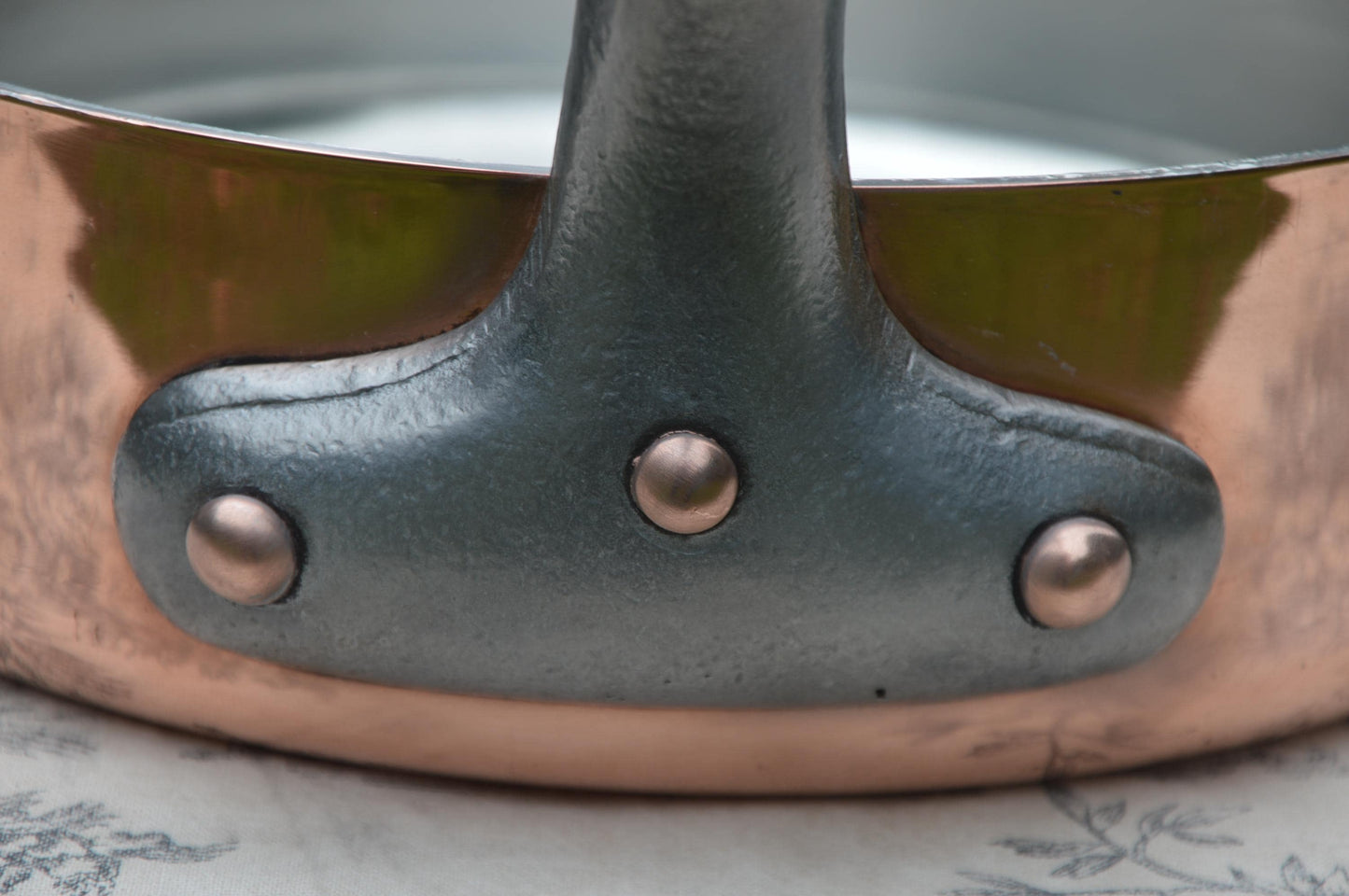 2.7mm Copper Pan 24cm 9 1/2" New Hand Wiped Tin Superb Vintage Sauté French Copper Professional Pan 2.7mm Saute Professional Classic Fry
