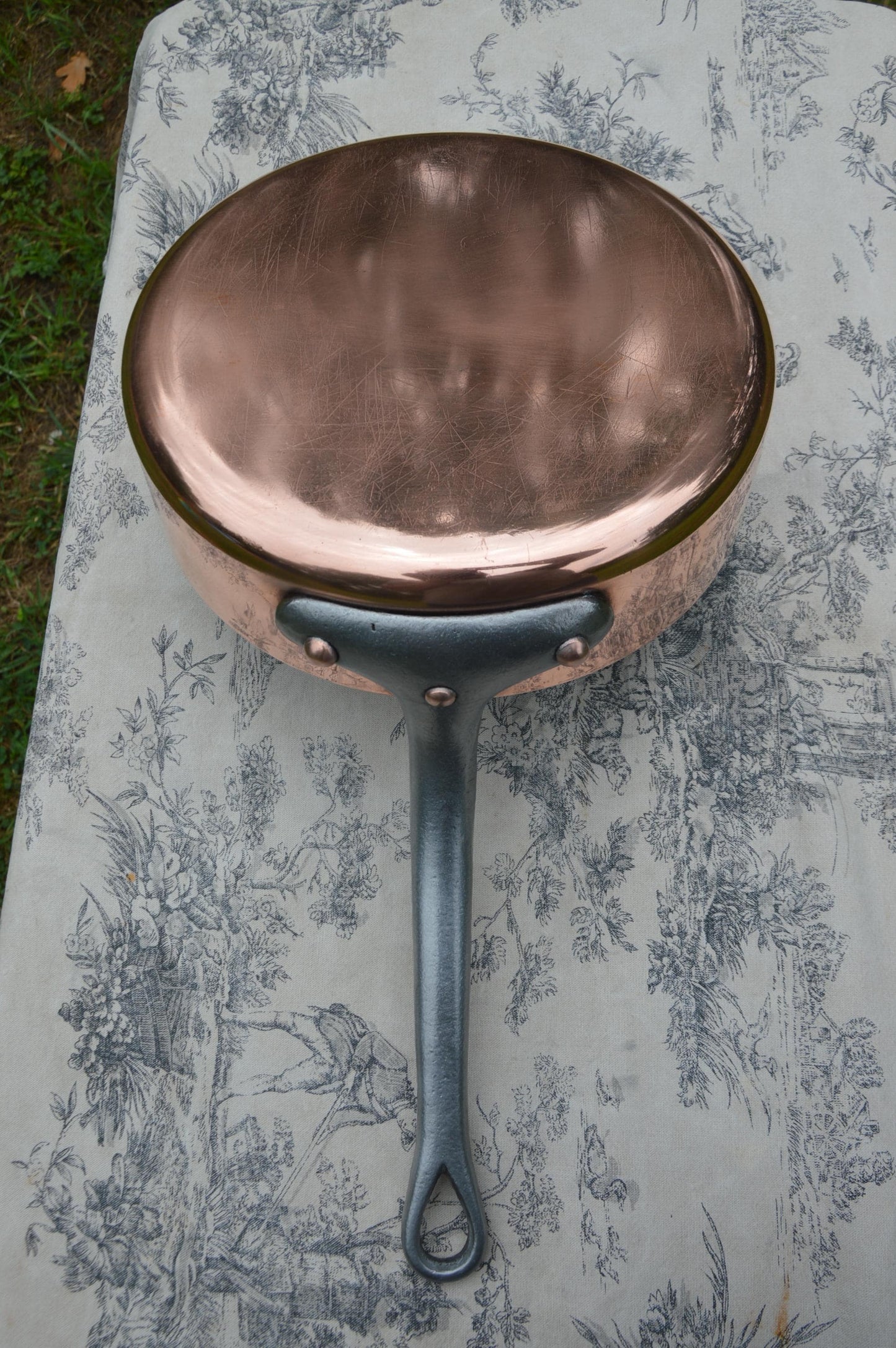 2.7mm Copper Pan 24cm 9 1/2" New Hand Wiped Tin Superb Vintage Sauté French Copper Professional Pan 2.7mm Saute Professional Classic Fry