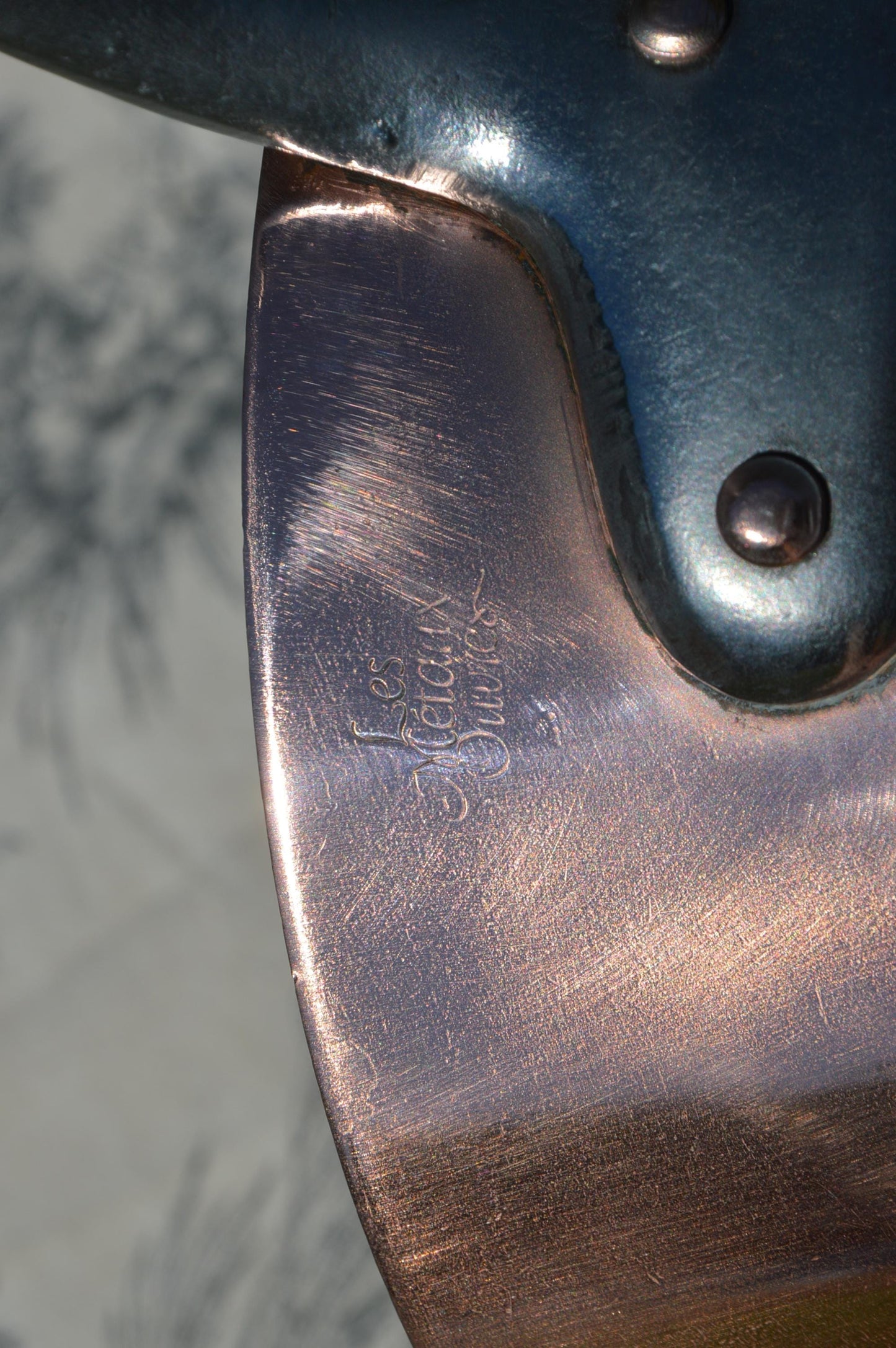 Copper Pan Metaux Ouvres 2.2mm Made in France French Nickel Lined Pan Copper Fry Sauteuse Evasee Cast Iron Handle Steel Rivets