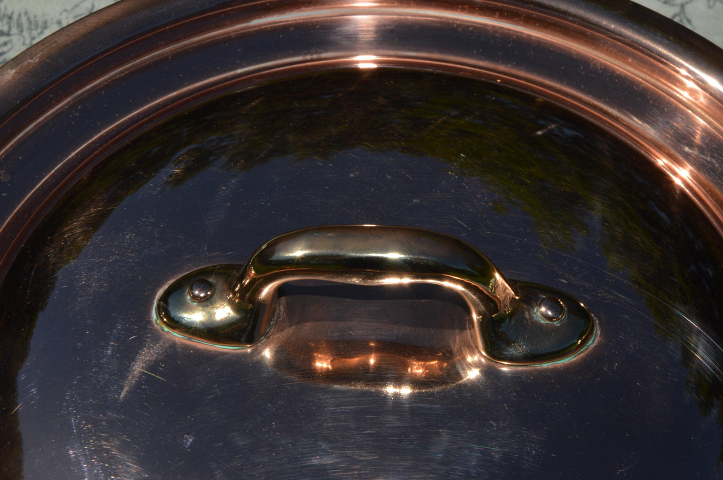 Baby Copper Rondeau 20cm 8" Plat à Sauter à Deux Poignée New Tin Villedieu Made Vintage Copper Pot Domestic Rondeau Lid 1.8mm Round 20cm 8"