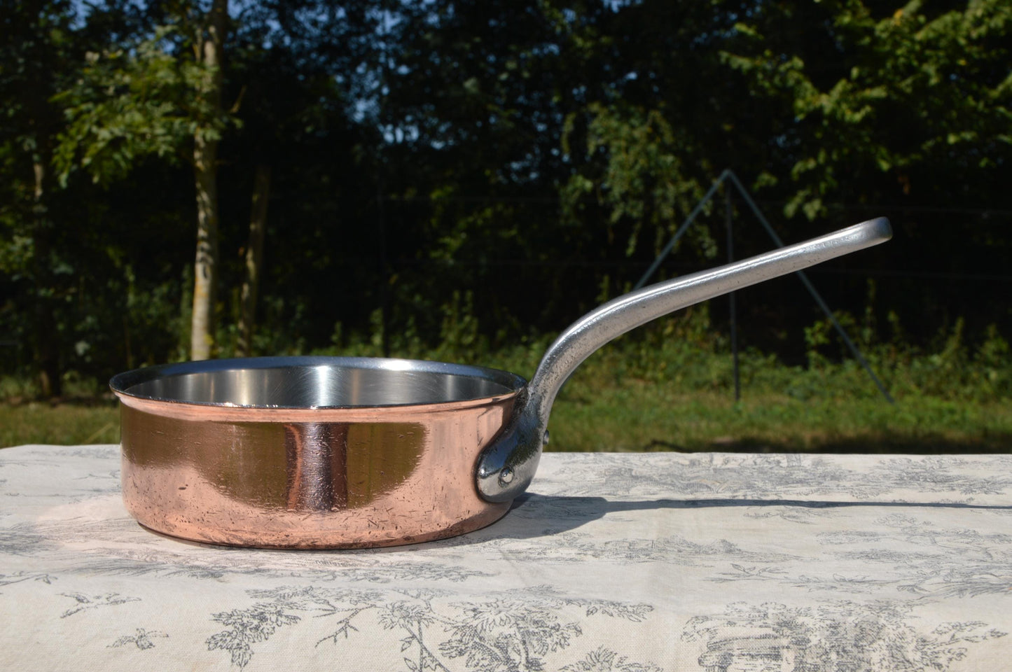Bourgeat Saute Stainless Steel and Copper Vintage 2.5mm Copper Frying Pan Copper Sauté Iron Handle Professional Pan French Copper Pan