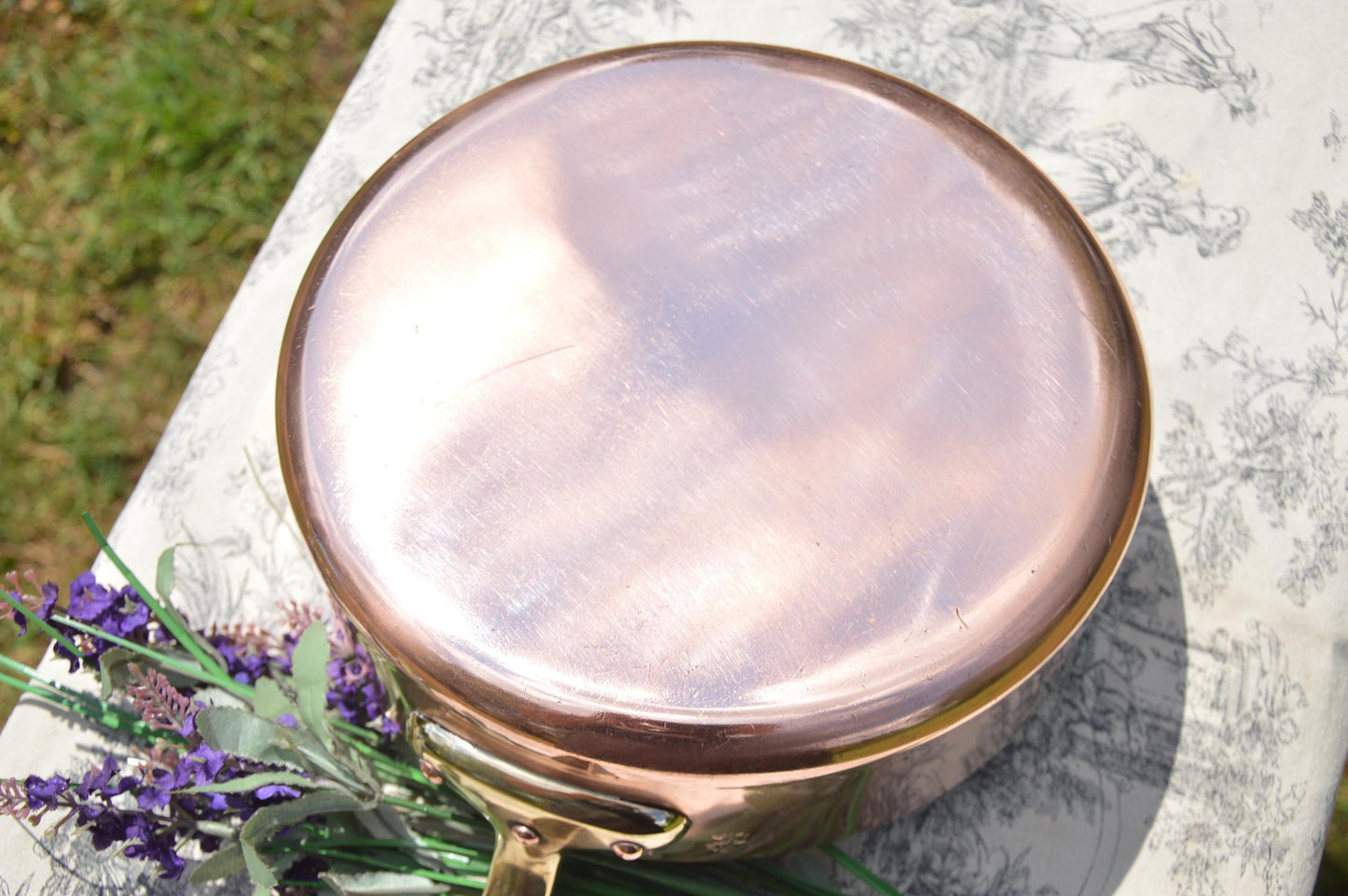 Chomette Favor 24cm 9 1/2" Vintage French Copper Professional Saute Pan 1.6mm Cast Bronze Handle New In-House Tin Professional Saute Pan