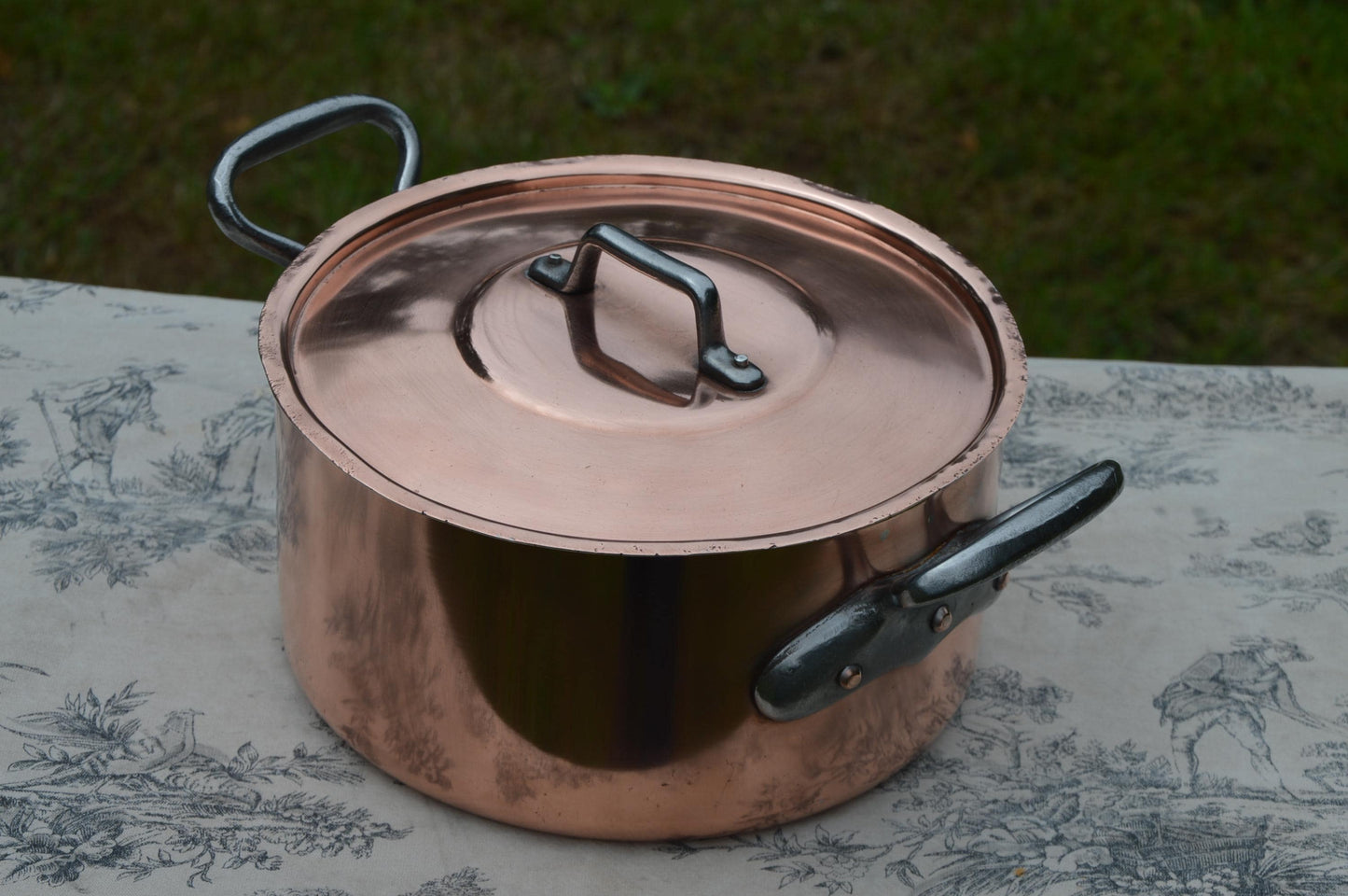 Copper Pan Fabrication Francaise 2.3mm Made in France 22cm Round Marmite Faitout Casserole Cocotte a Poulet Ronde Large Dutch Oven